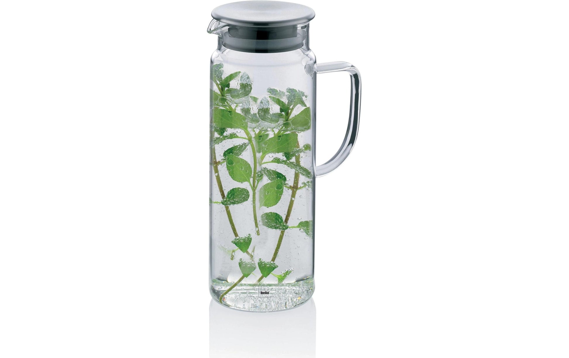 Kela Karaffe – 1,6 l, Ø 9,5 cm, H 26,0 cm, Borosilikatglas, Transparent, mit Deckel