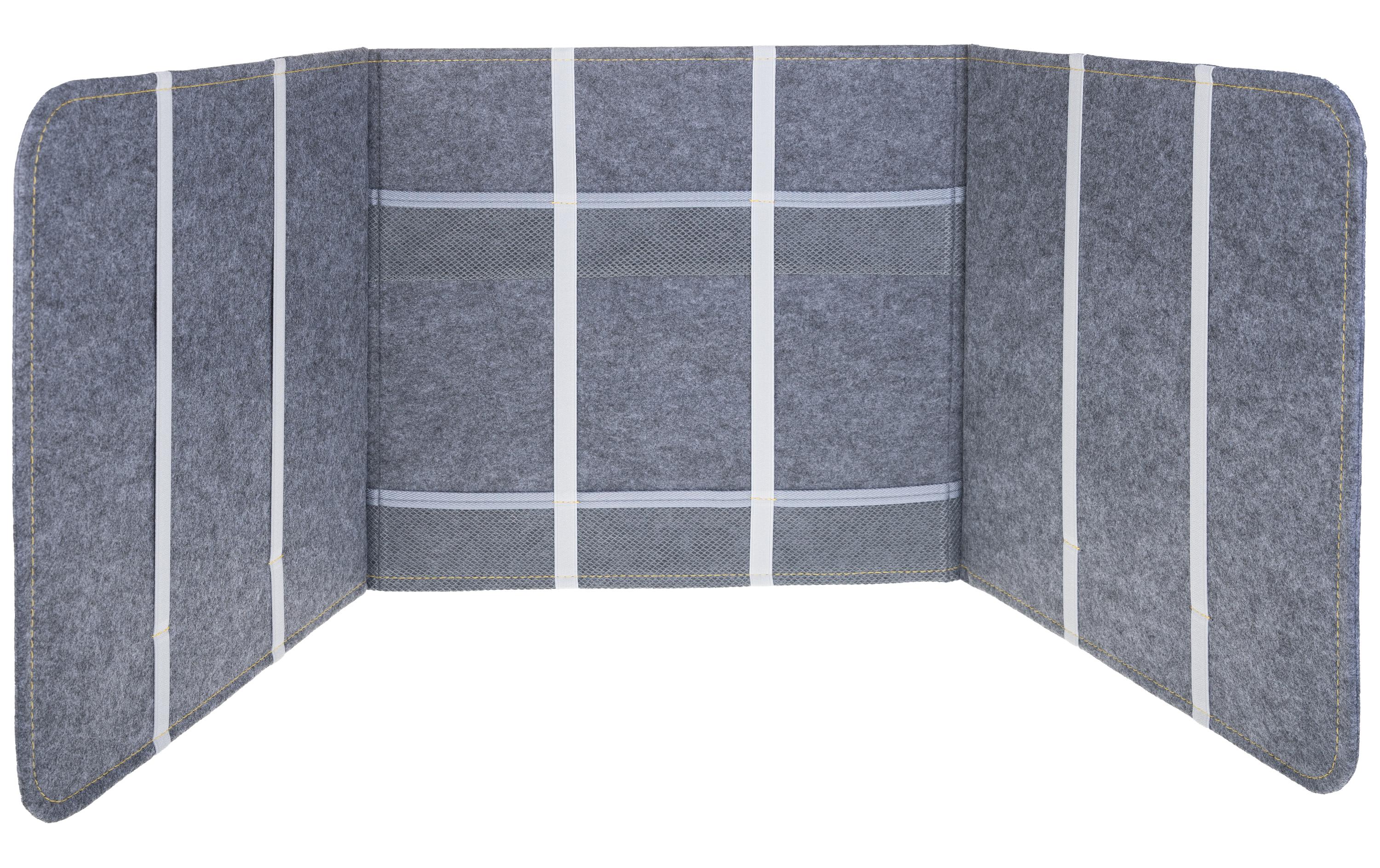 FTM Tischtrennwand – 1210 × 390 mm, Filz, Grau