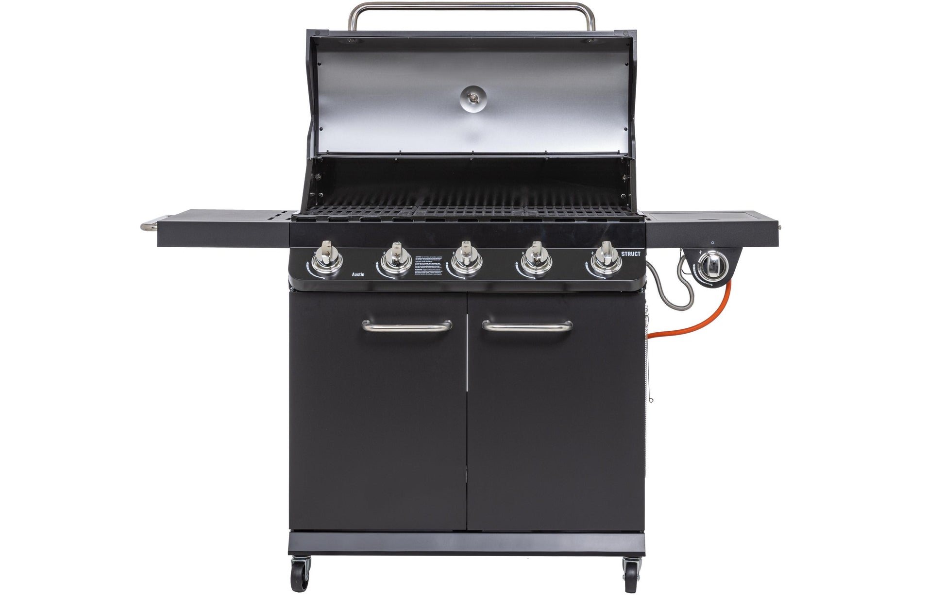 Struct Gasgrill Austin – 5 Brenner, 3'655 cm² Grillfläche, 17,5 kW – Schwarz