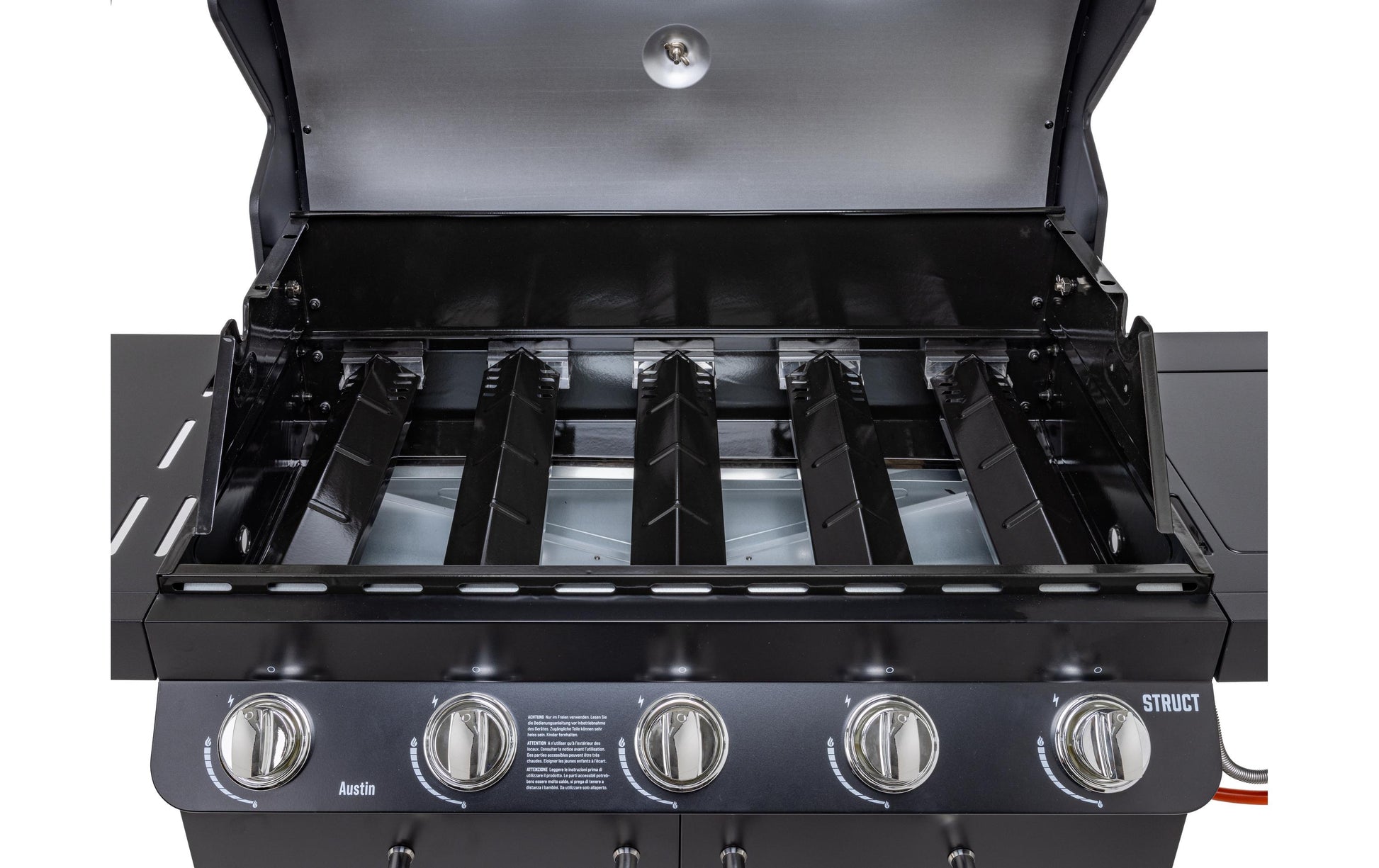 Struct Gasgrill Austin – 5 Brenner, 3'655 cm² Grillfläche, 17,5 kW – Schwarz