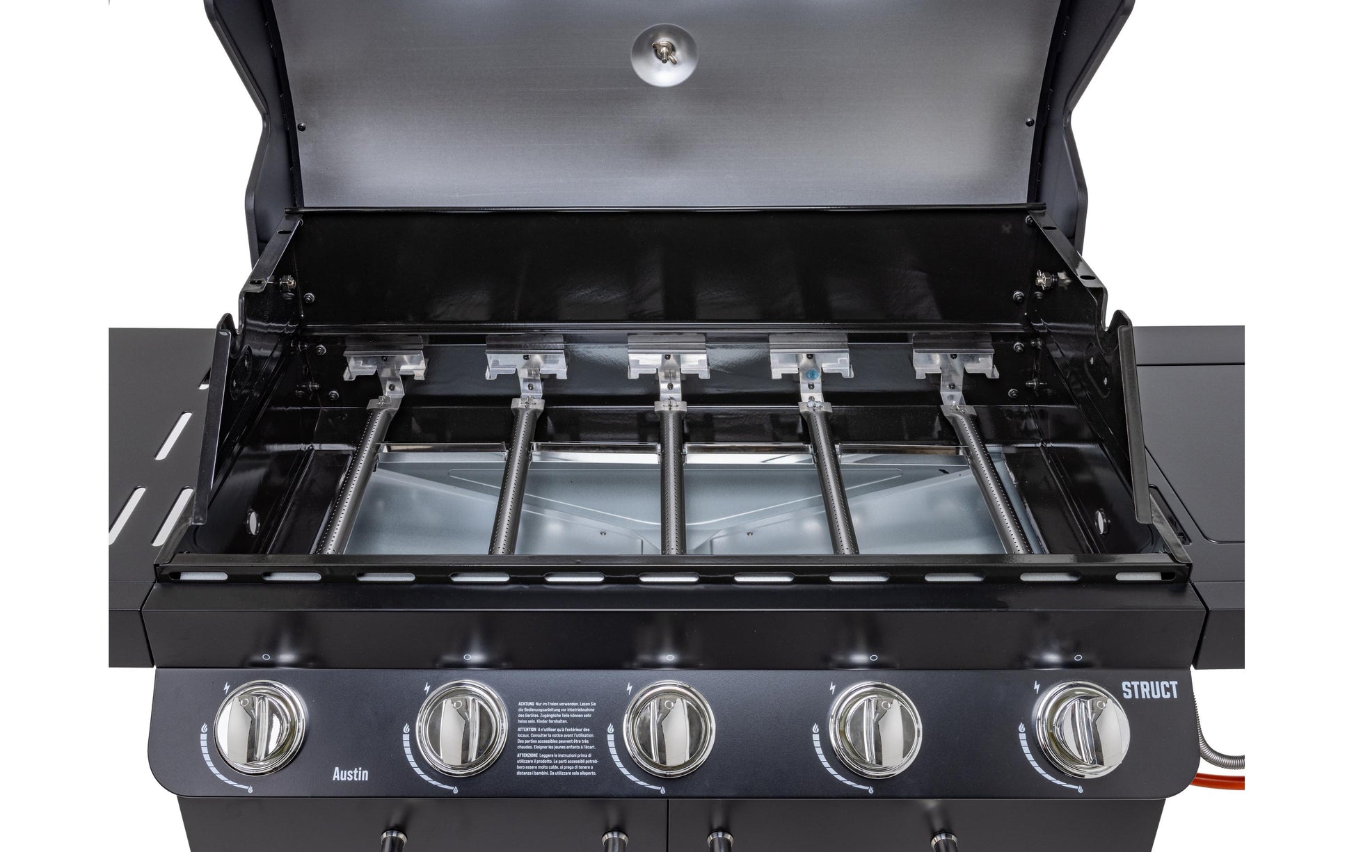 Struct Gasgrill Austin – 5 Brenner, 3'655 cm² Grillfläche, 17,5 kW – Schwarz