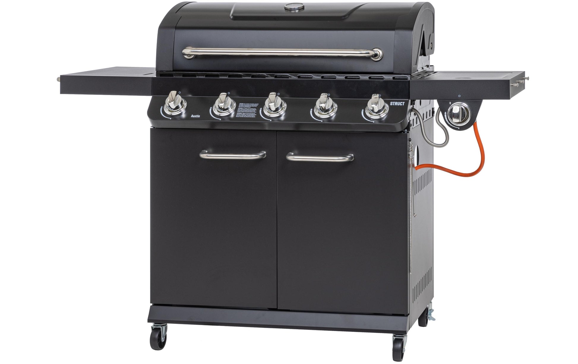 Struct Gasgrill Austin – 5 Brenner, 3'655 cm² Grillfläche, 17,5 kW – Schwarz