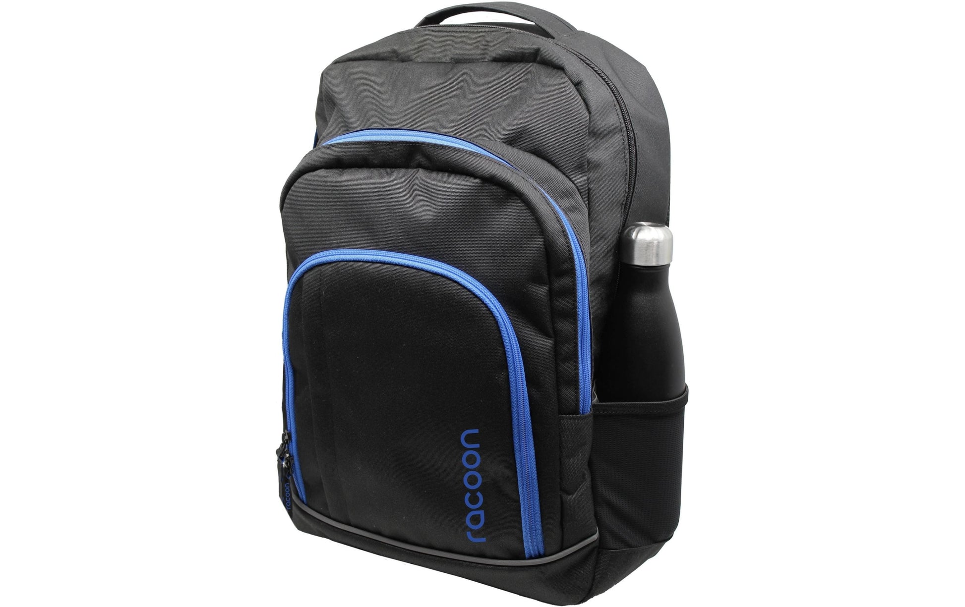 Racoon – Everyday Schulrucksack – Blau, Schwarz – Recyceltes PET – 33 × 48 × 20 cm