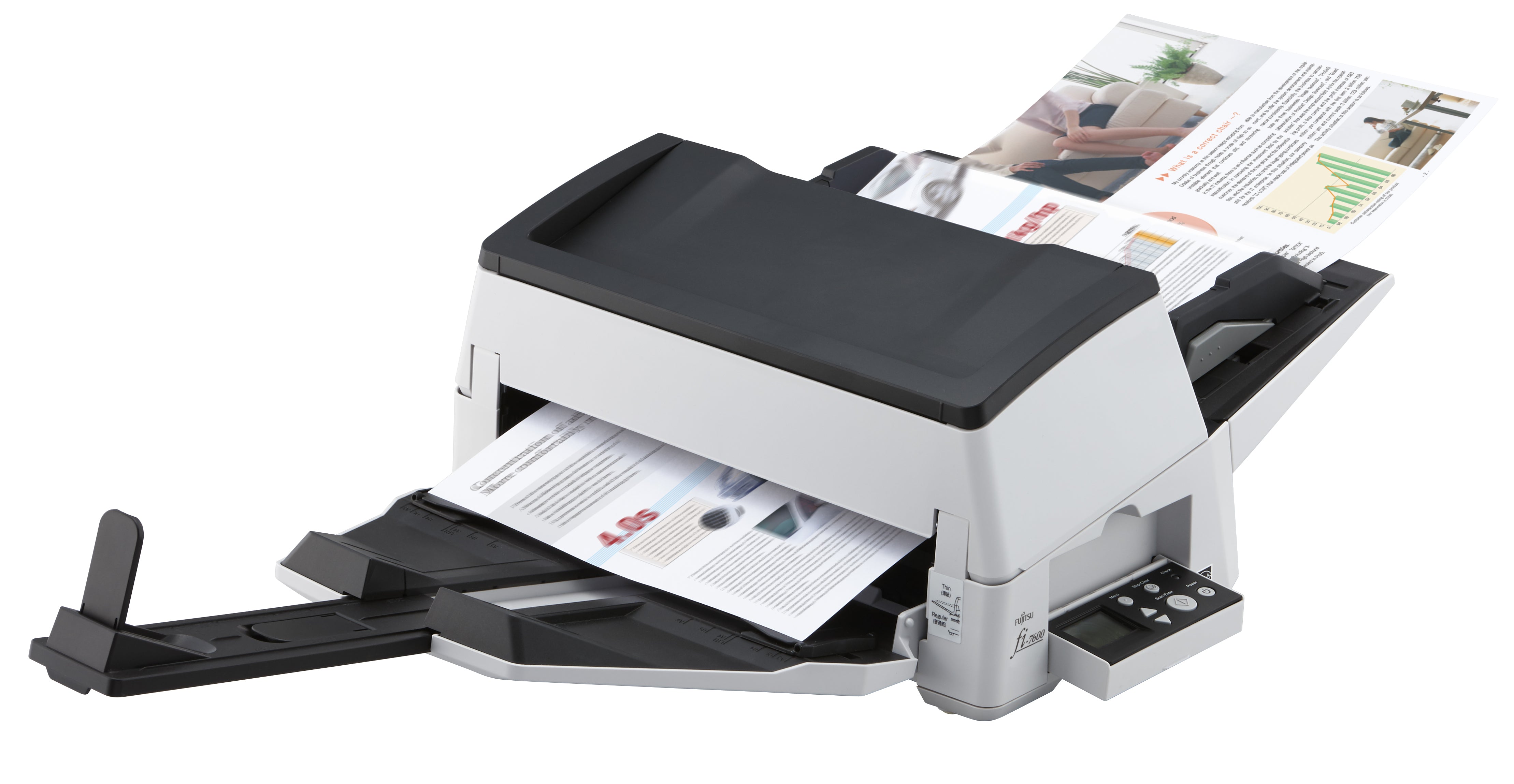 Ricoh fi-7600 – Dokumentenscanner, A3, Duplex, 100 Seiten pro Minute, 600 dpi, ADF 300 Blatt, USB, für Windows