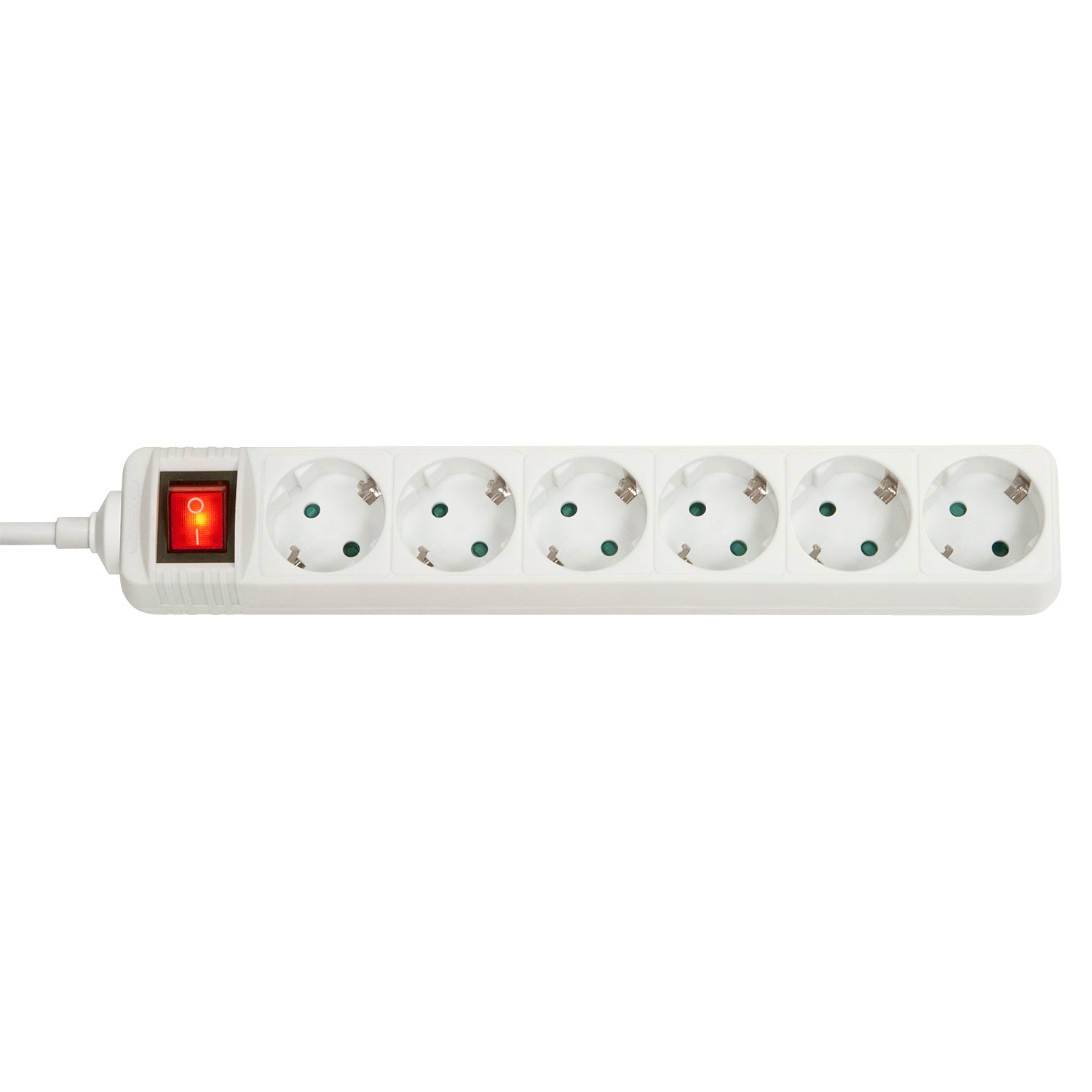 Lindy Steckdosenleiste – 6× Schuko (Typ F), 3500 W, mit Schalter, Weiss