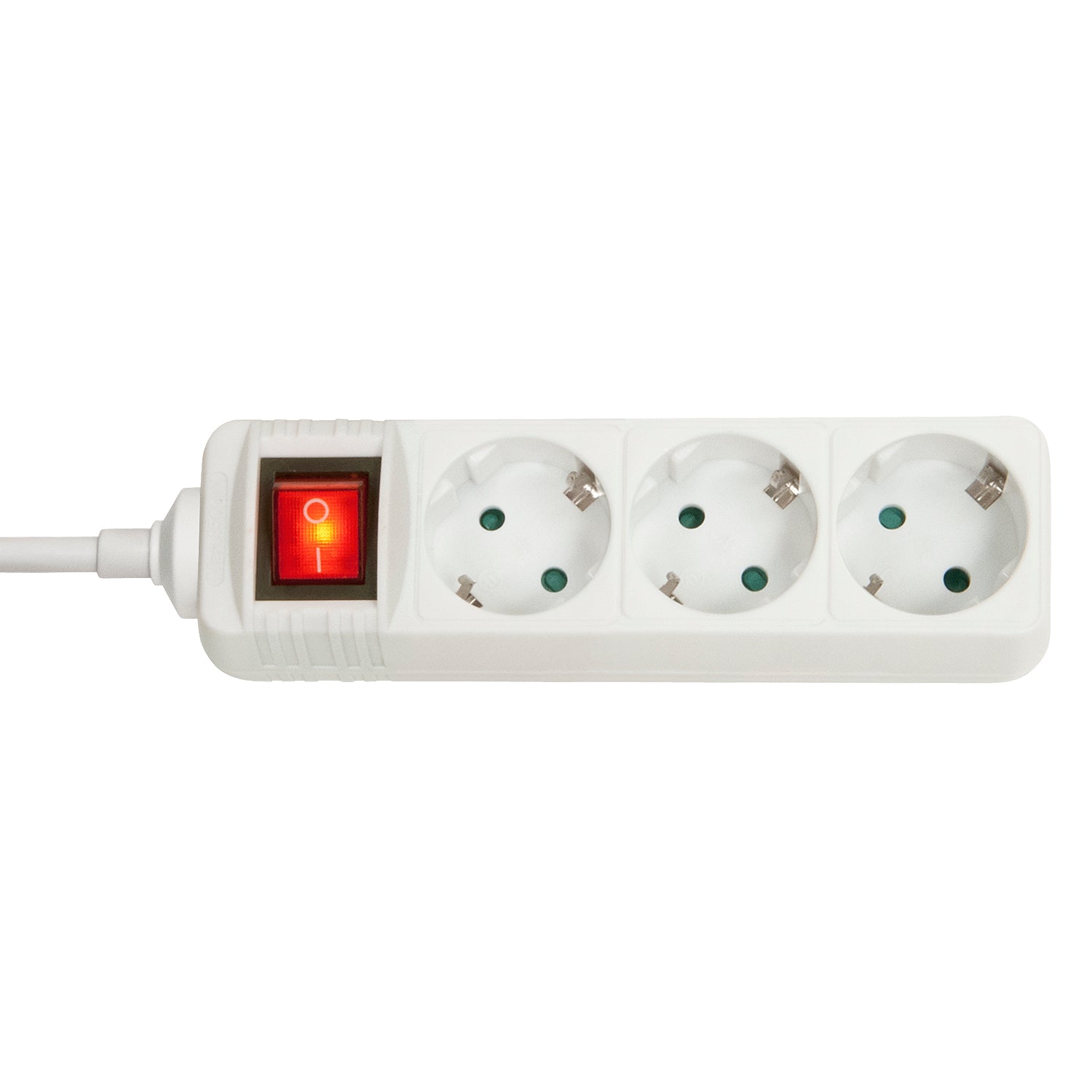 Lindy Steckdosenleiste – 3× Schuko (Typ F), mit Schalter, Weiss, 3500 W