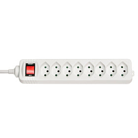 Lindy Steckdosenleiste – 8× Schuko (Typ F), mit Schalter, 2300 W, Weiss