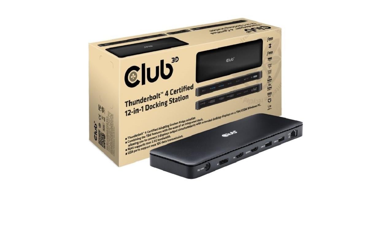 CLUB3D Club 3D USB-C Dockingstation, 2× HDMI, DP, LAN, 5× USB-A, 2× Thunderbolt 4, 3,5 mm – für USB-C Geräte