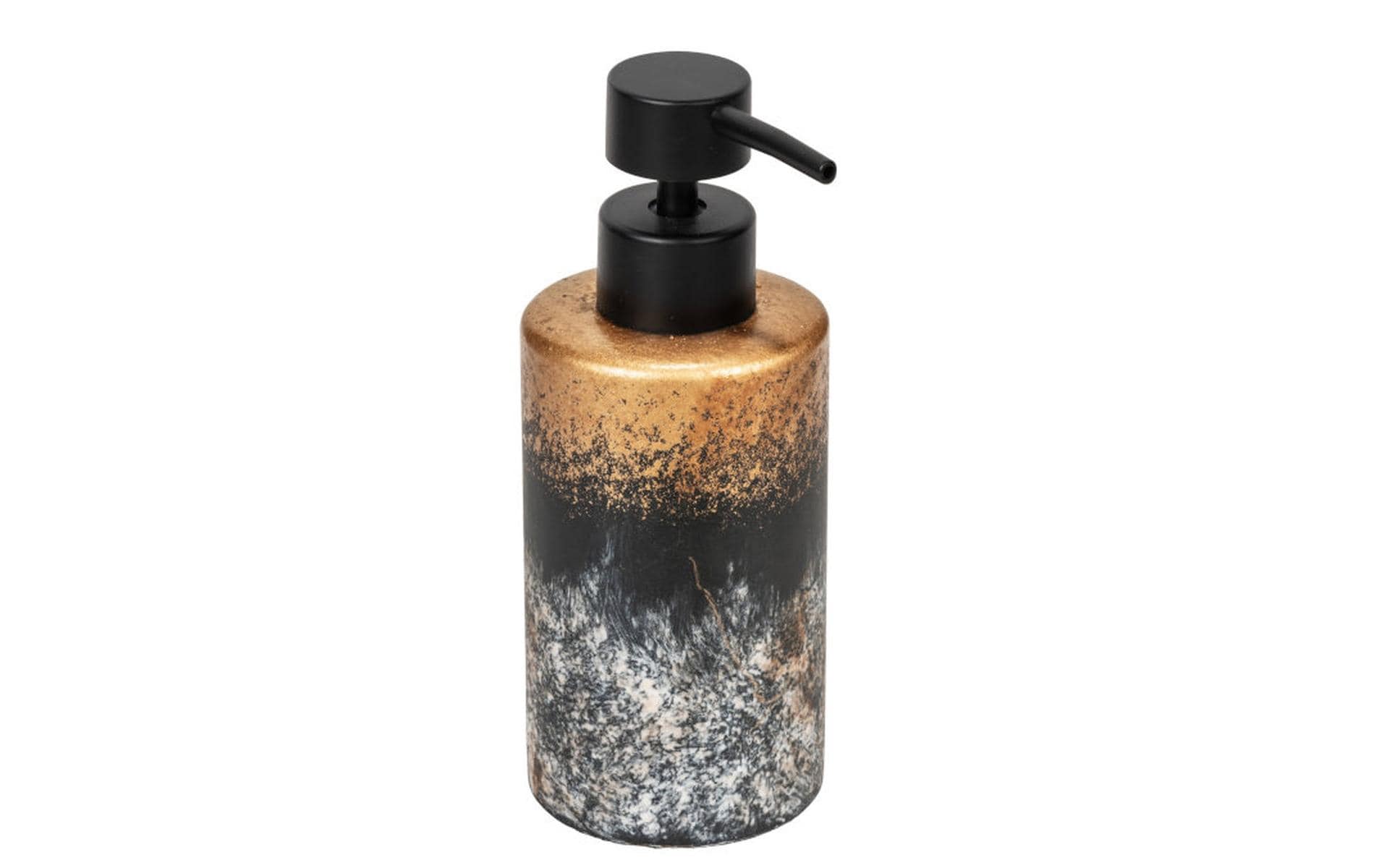 Wenko Lacona Seifenspender – Beton, Schwarz/Gold/Grau, 100 ml