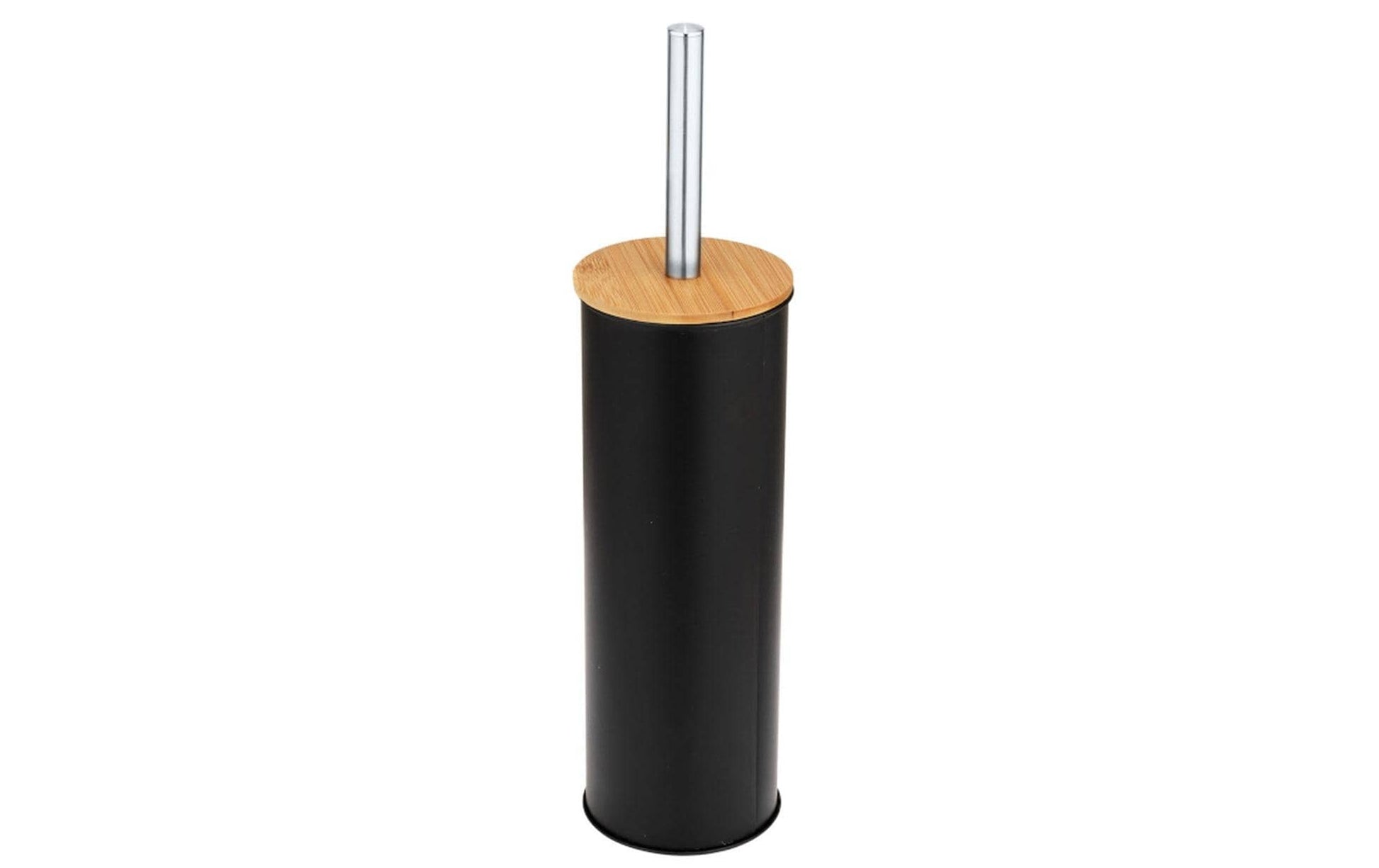 WENKO WC-Bürstenset – Metall, Bambus, Schwarz, H 38,5 cm, Ø 9,5 cm
