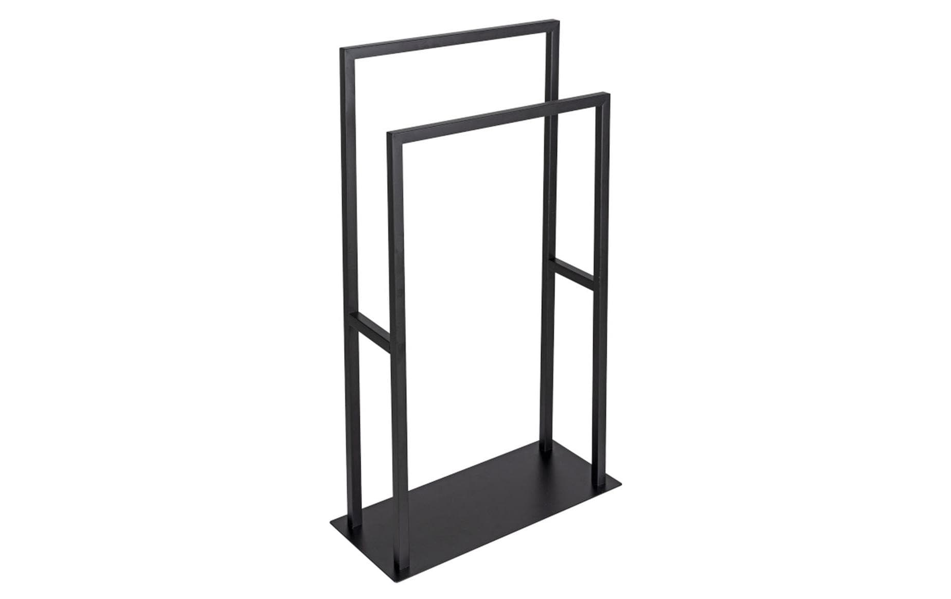 WENKO Handtuchständer Rivaltana – 46×20×80 cm, Edelstahl, freistehend, Schwarz