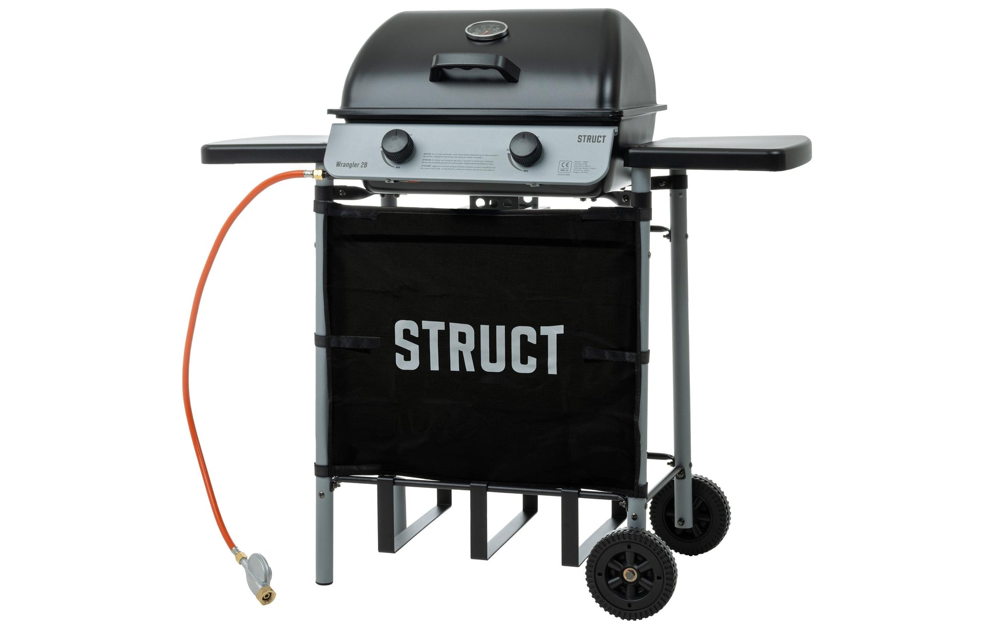 Struct Gasgrill Wrangler – 1'800 cm², 2× Brenner, 5,6 kW, Fahr-Rollen – schwarz