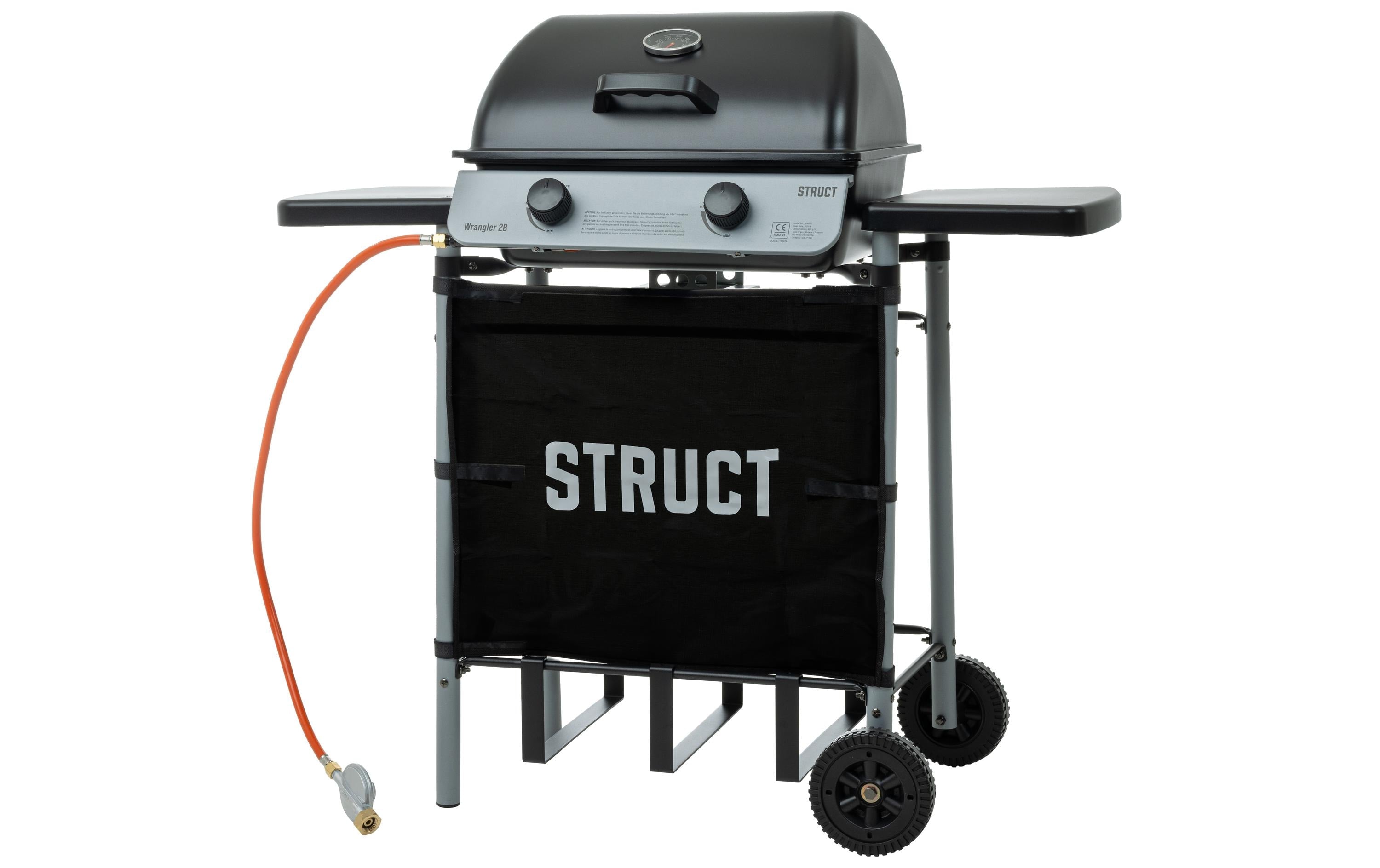 Struct Gasgrill Wrangler – 1'800 cm², 2× Brenner, 5,6 kW, Fahr-Rollen – schwarz