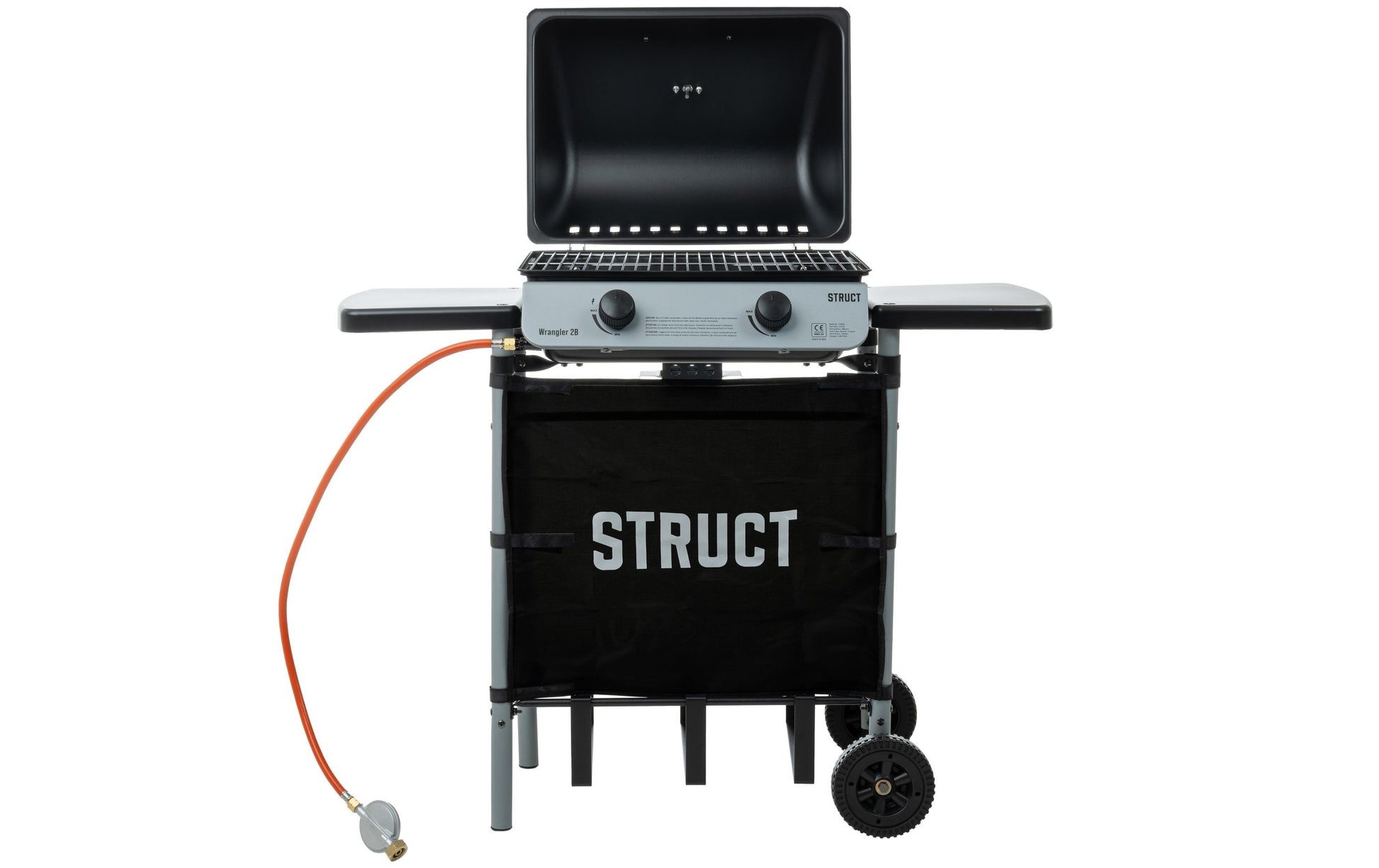 Struct Gasgrill Wrangler – 1'800 cm², 2× Brenner, 5,6 kW, Fahr-Rollen – schwarz