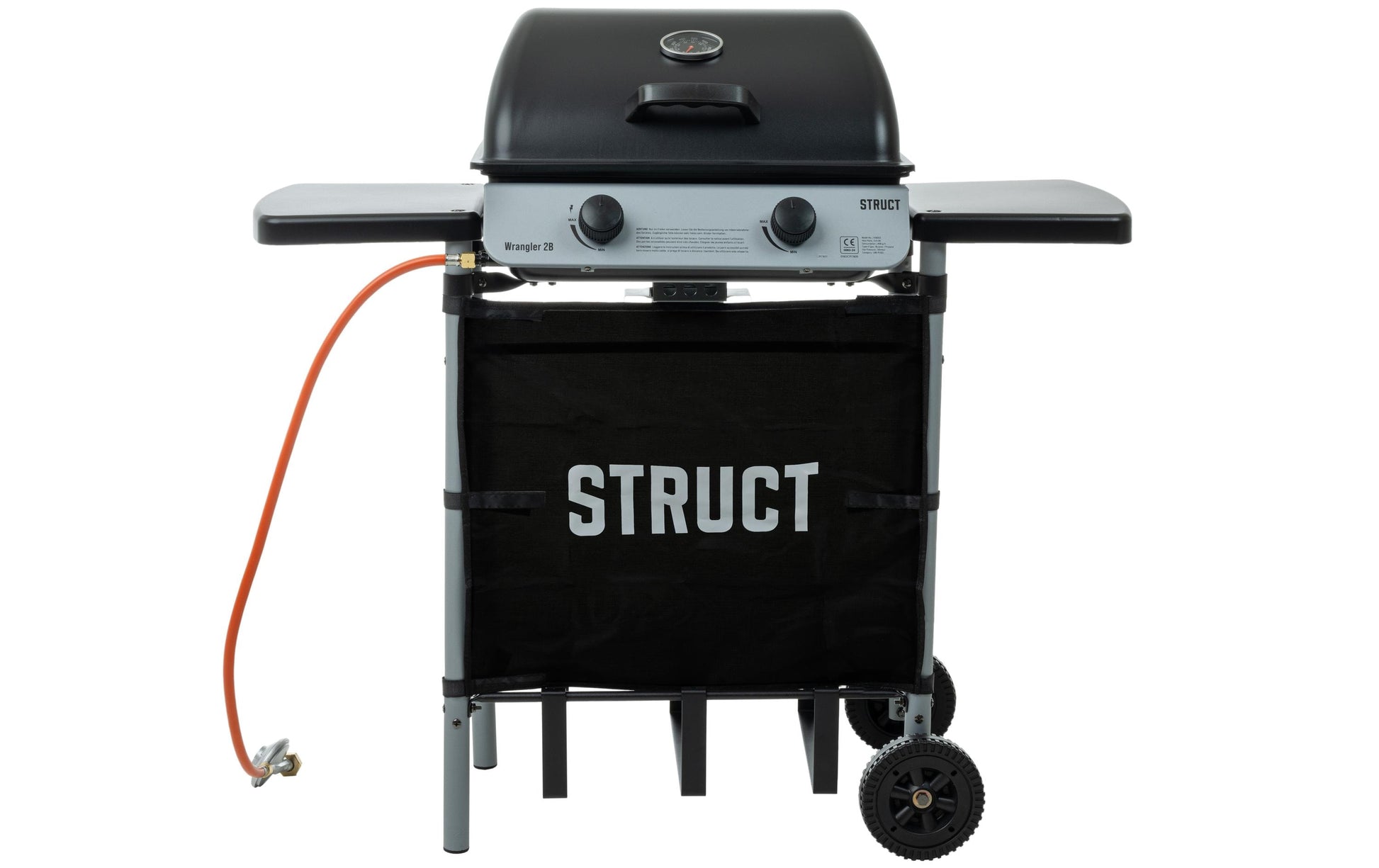 Struct Gasgrill Wrangler – 1'800 cm², 2× Brenner, 5,6 kW, Fahr-Rollen – schwarz