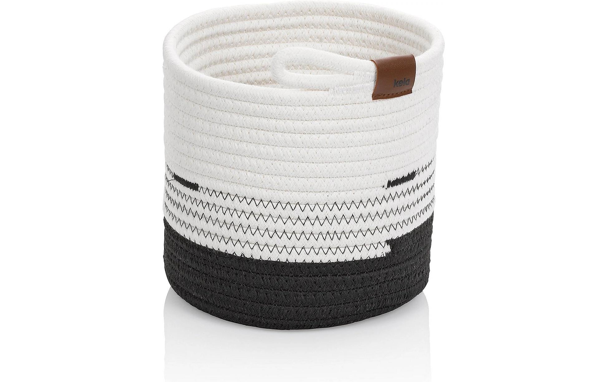 Kela Aufbewahrungskorb – Polyester – Schwarz/Weiss – Ø 180 × 170 mm
