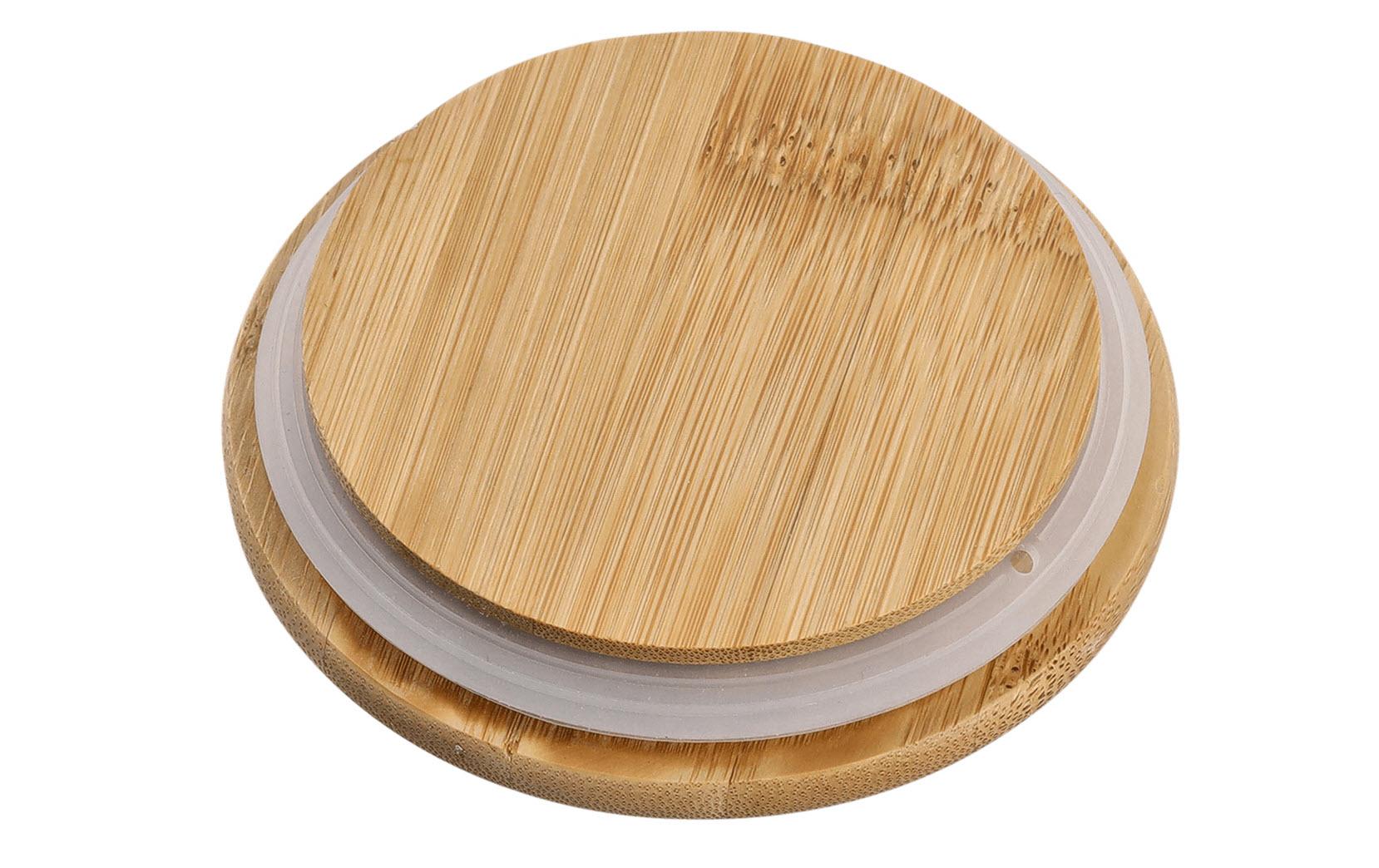 Zeller Present Vorratsdose 720 ml, Ø 10 × 15 cm, Keramik/Bambus, Aprikose