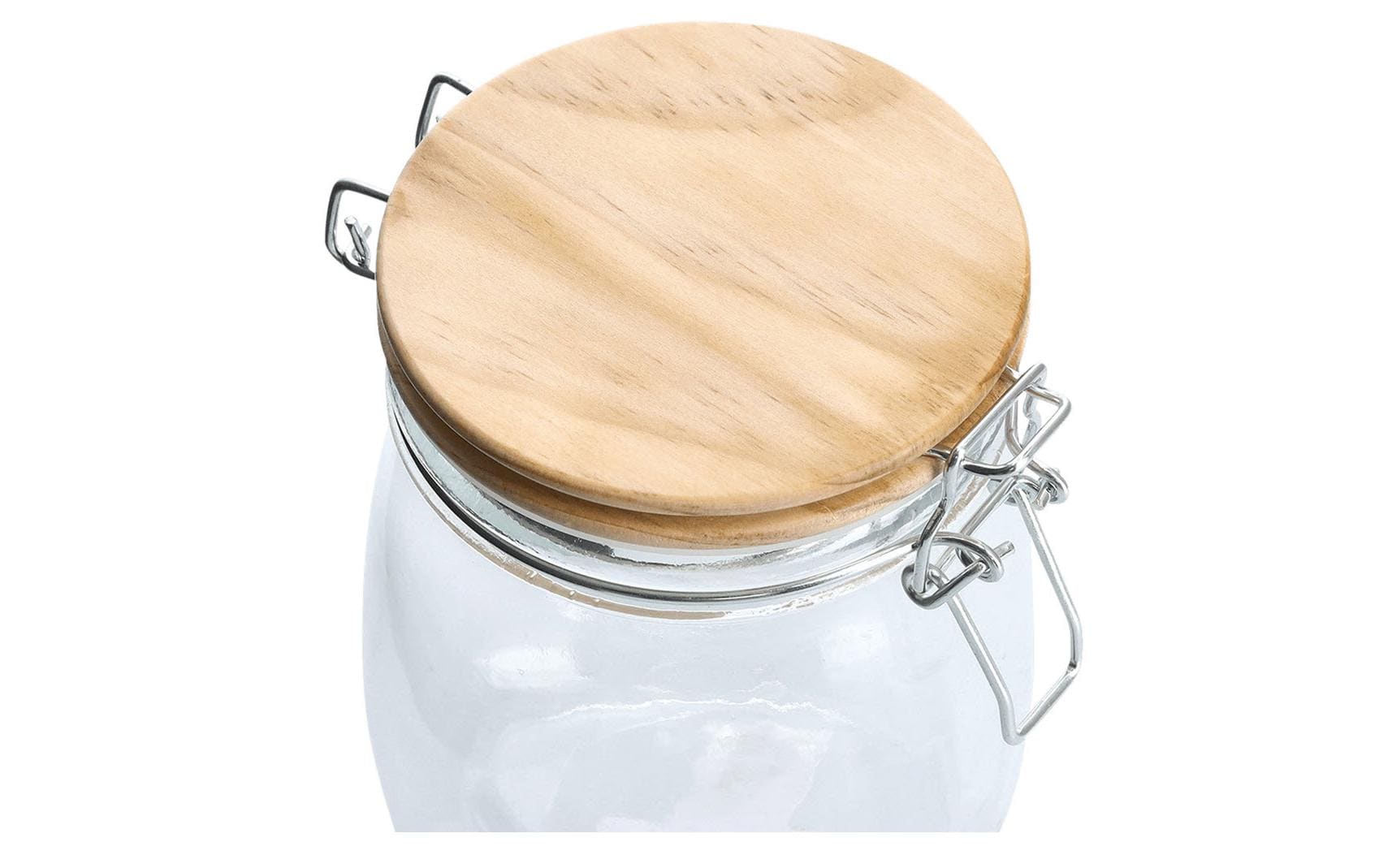 Zeller Present Vorratsdose 750 ml, Ø 11 × 14,2 cm, Glas/Kiefer, transparent