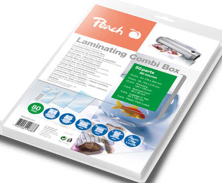 Peach Laminierfolien A4, A5, 100 × 150 mm, Visitenkarten – 80 µm, glänzend, 50 Stück
