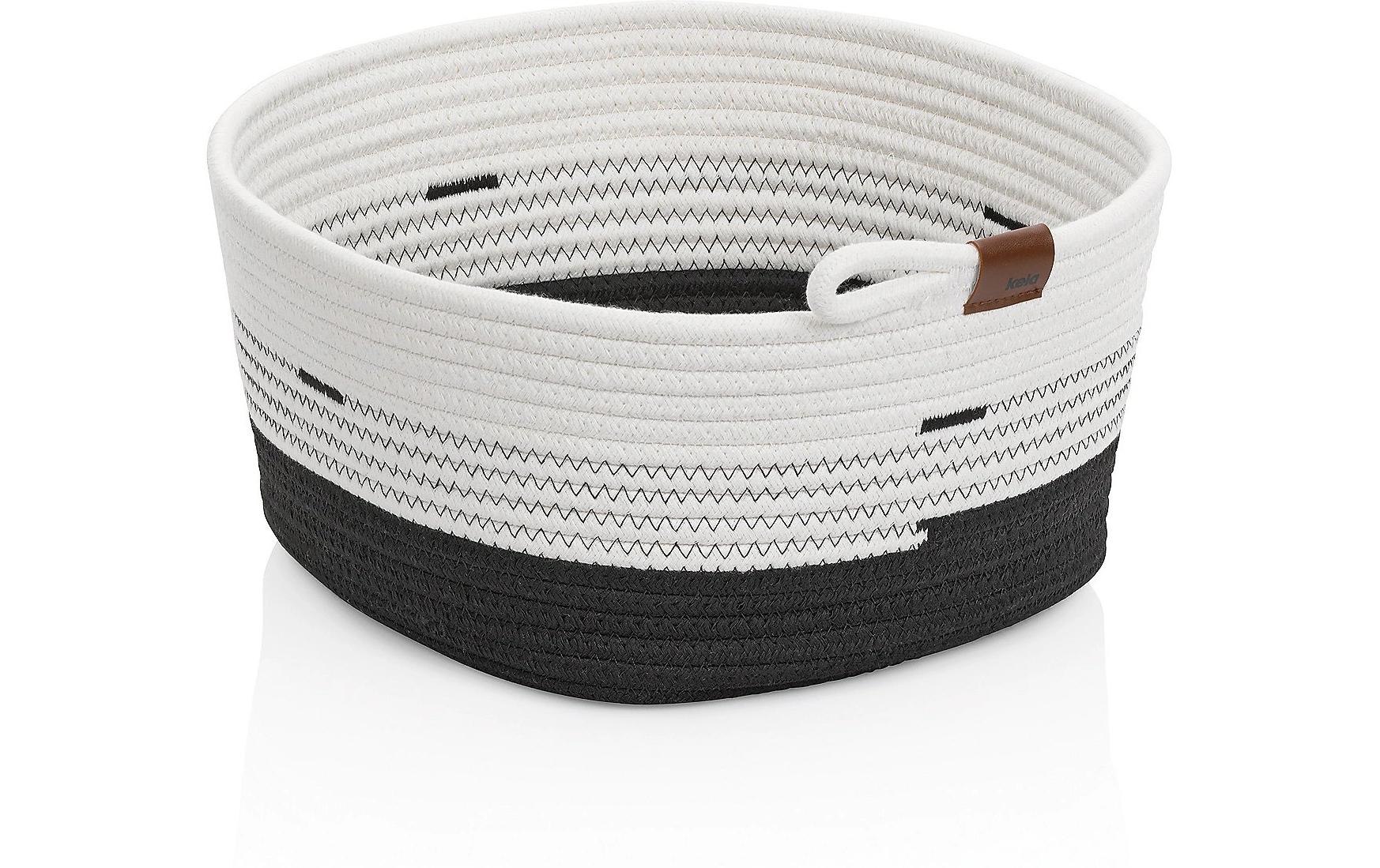 Kela Hedda Aufbewahrungskorb – Baumwolle/Polyester – Schwarz/Weiss – 300 × 170 × 320 mm