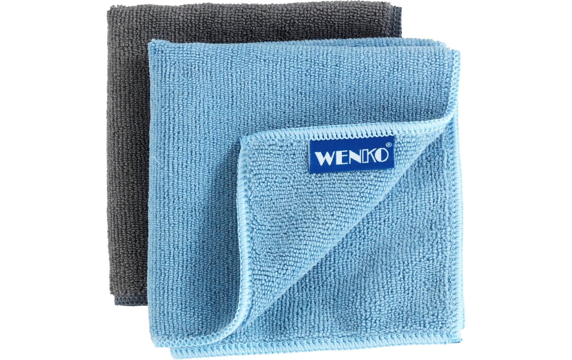 Wenko Mikrofasertuch Miko – grau – 30 × 30 cm – Polyester – 2er-Set