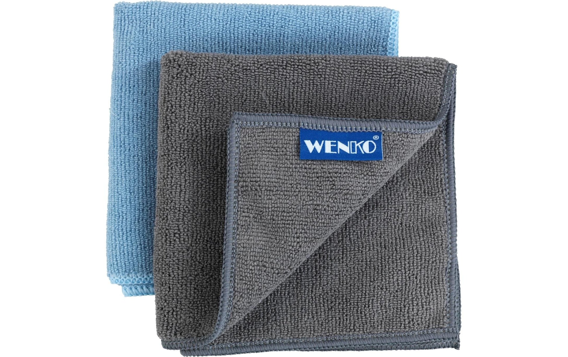 Wenko Mikrofasertuch Miko – grau – 30 × 30 cm – Polyester – 2er-Set
