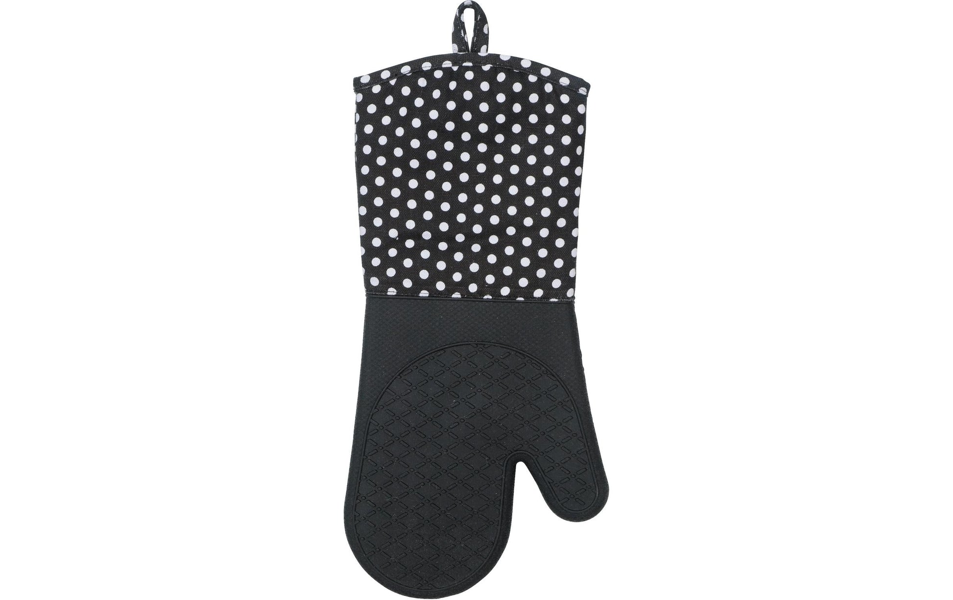 WENKO Topfhandschuhe 18,5 × 37,5 cm, Baumwolle/Silikon, rutschfest, schwarz, 2 Stk.
