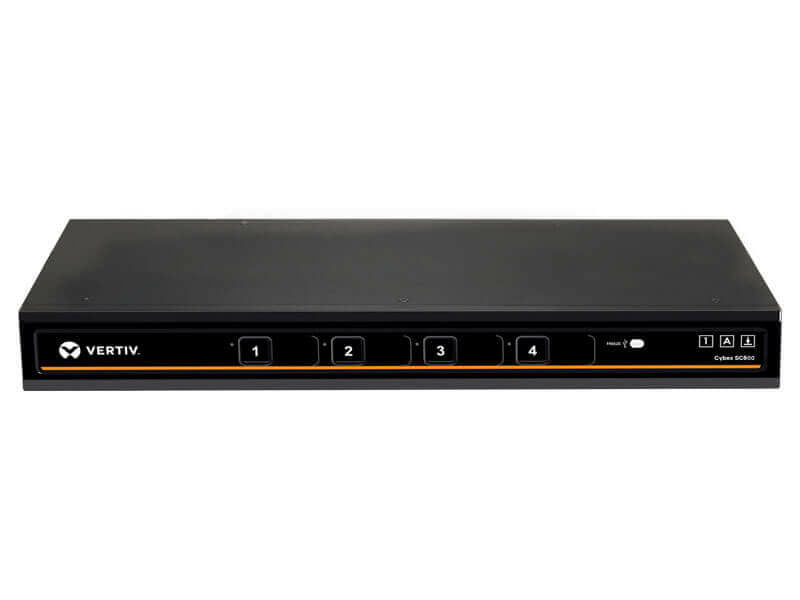 Vertiv SC840DPH-400 – 4-Port DisplayPort/HDMI KVM-Switch – 4K/60 Hz, USB 2.0-Hub, Audio, Desktop