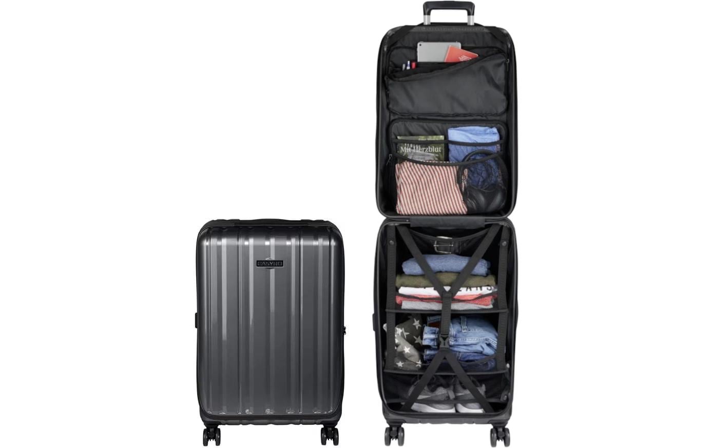 Casyro Trolley – 80 l, Hartschale PC, 4 Rollen, mit TSA, anthrazit