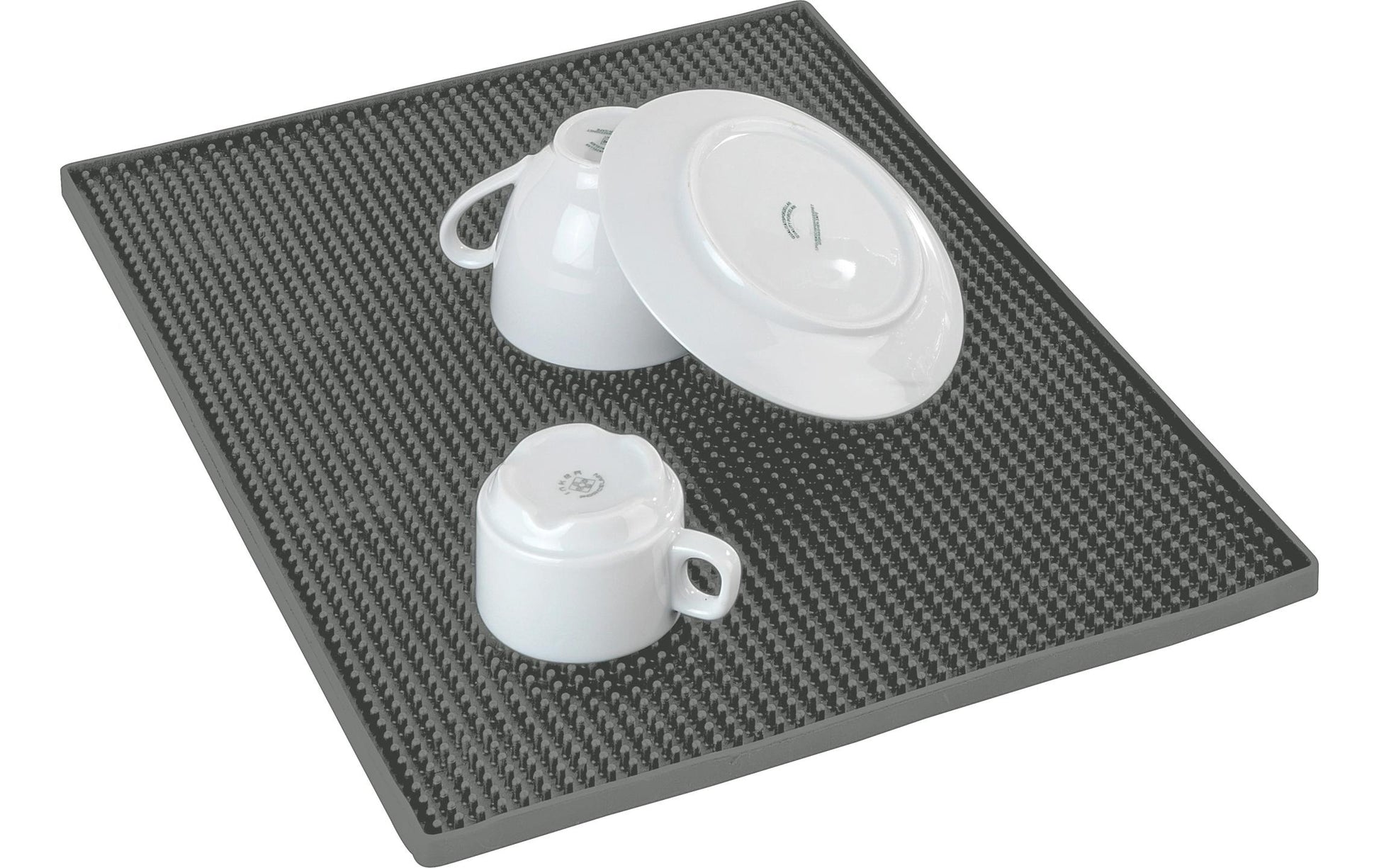 Wenko – Abtropfmatte 40 × 30 × 1 cm, Kunststoff, Grau