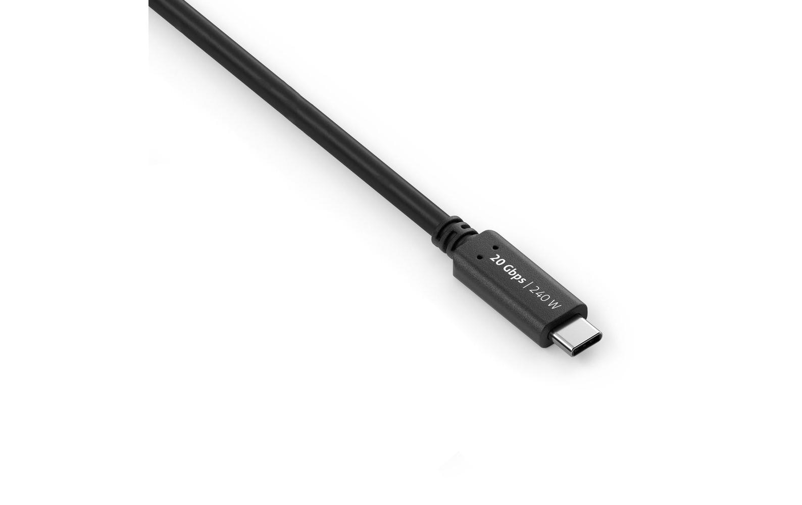 PureLink USB-C auf USB-C Kabel – USB4 20 Gbit/s – 1 m – PD 240 W – Goldstecker, PVC-Mantel – Schwarz
