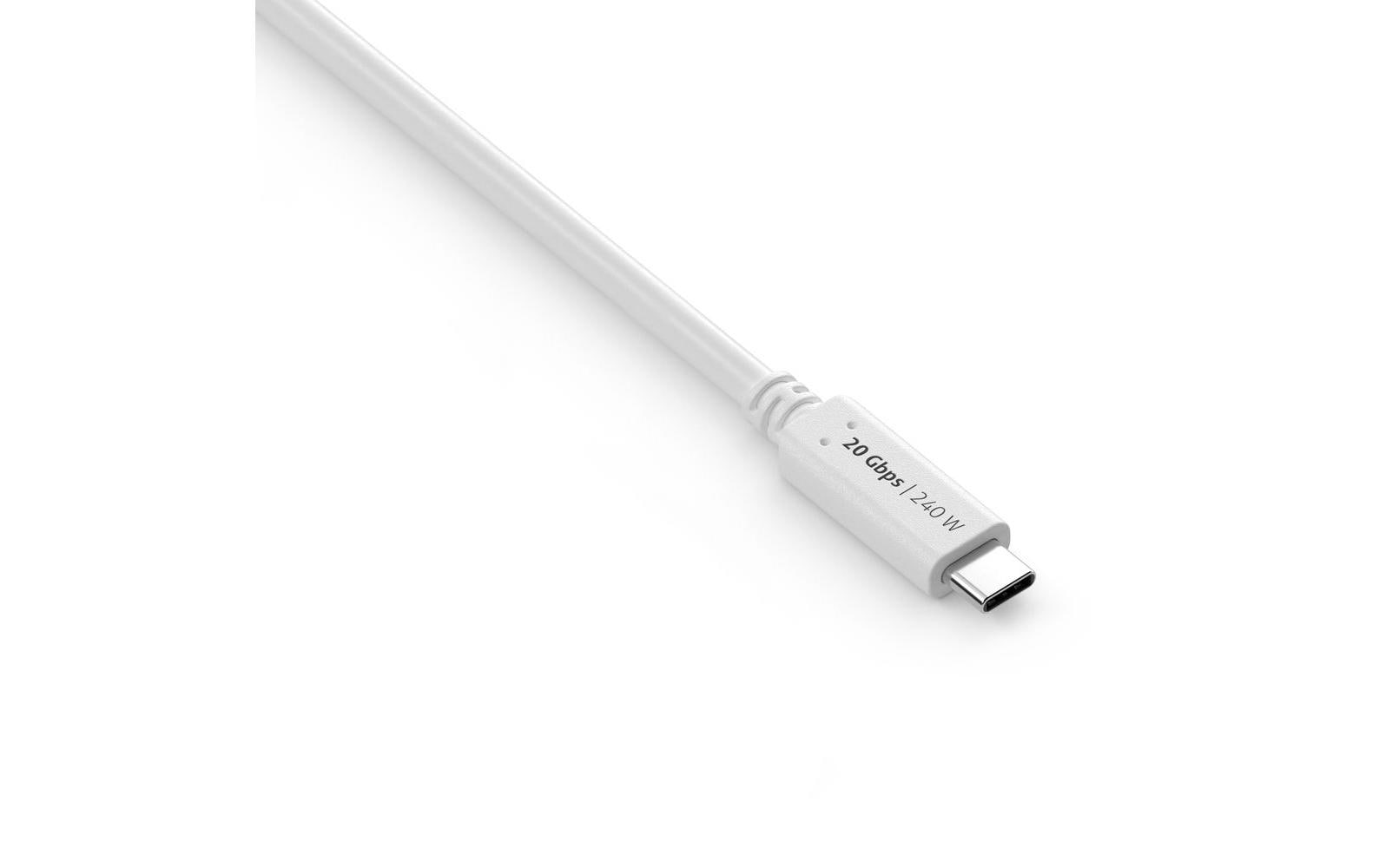 PureLink USB-C auf USB-C Kabel – USB4 20 Gbit/s – 1,5 m – PD 240 W – Goldstecker – Weiss