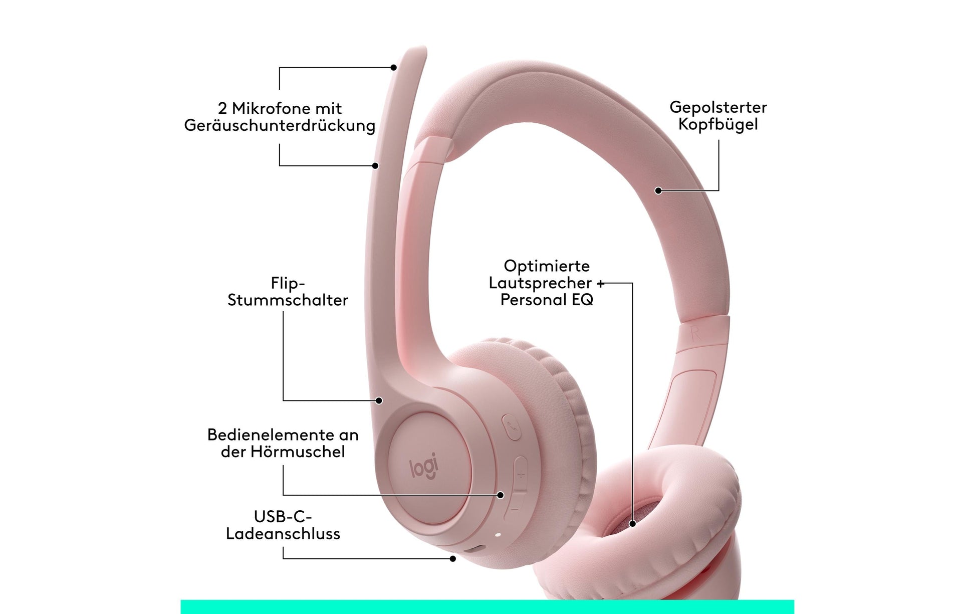 Logitech ZONE 300 – Kopfhörer – Rose