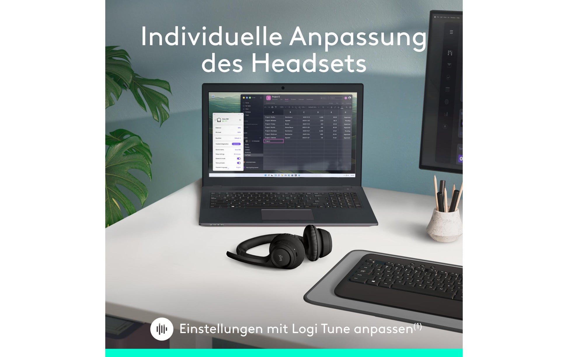 Logitech ZONE 300 – Kopfhörer – Schwarz