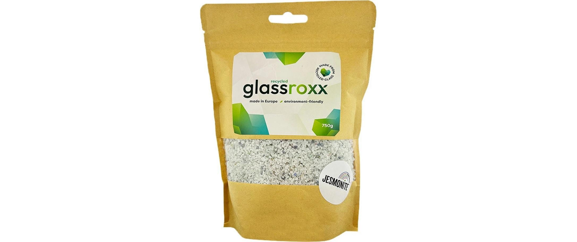 GlassRoxx Jesmonite – Perlenmischung, Glas, Weiss, 750 g, Beutelpackung, GlassRoxx UC-9016S-P750GR-RBJ