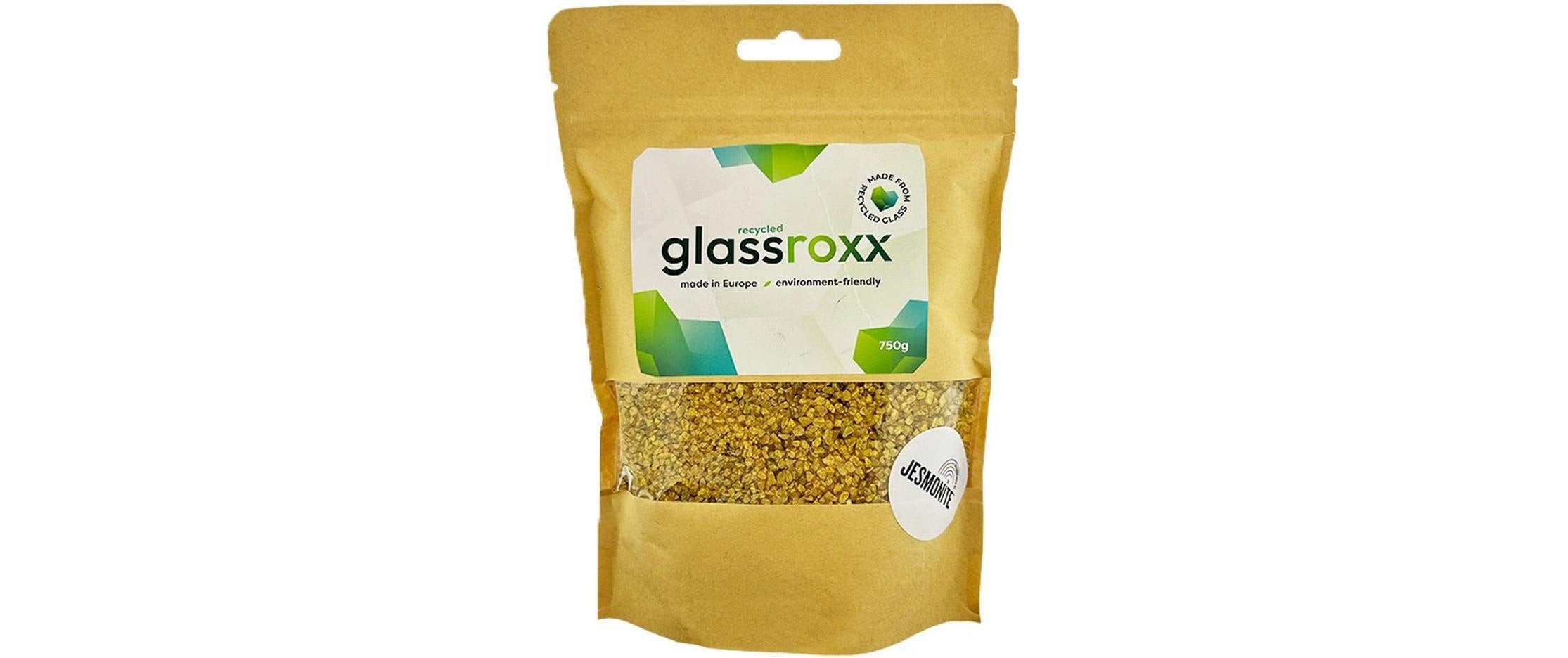 Jesmonite Dekosteine/Dekogranulat, Glass Roxx, Gold, 750 g