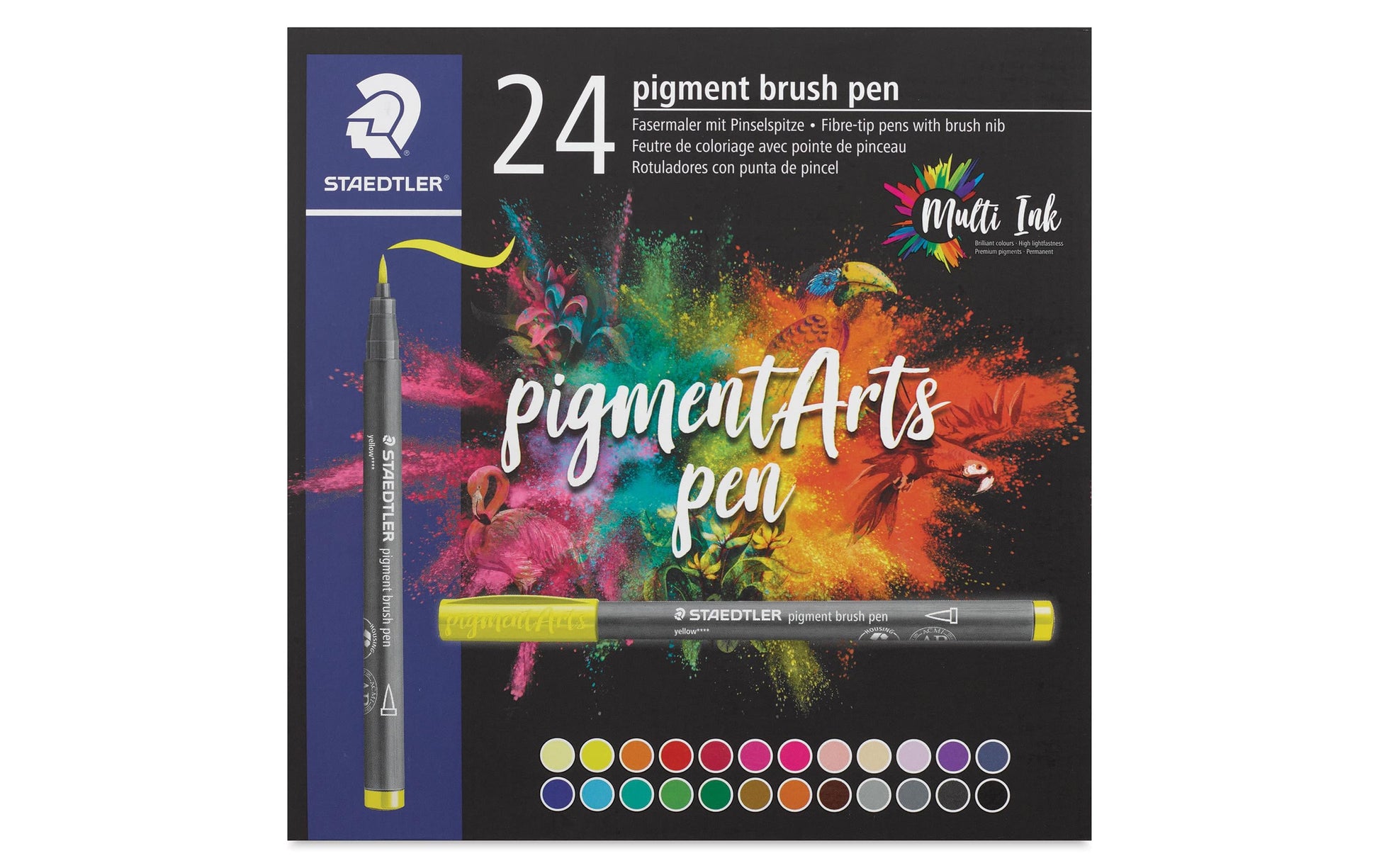 STAEDTLER Pigment Brush Pen – 24 Stk., 24 Farben, lichtbeständig