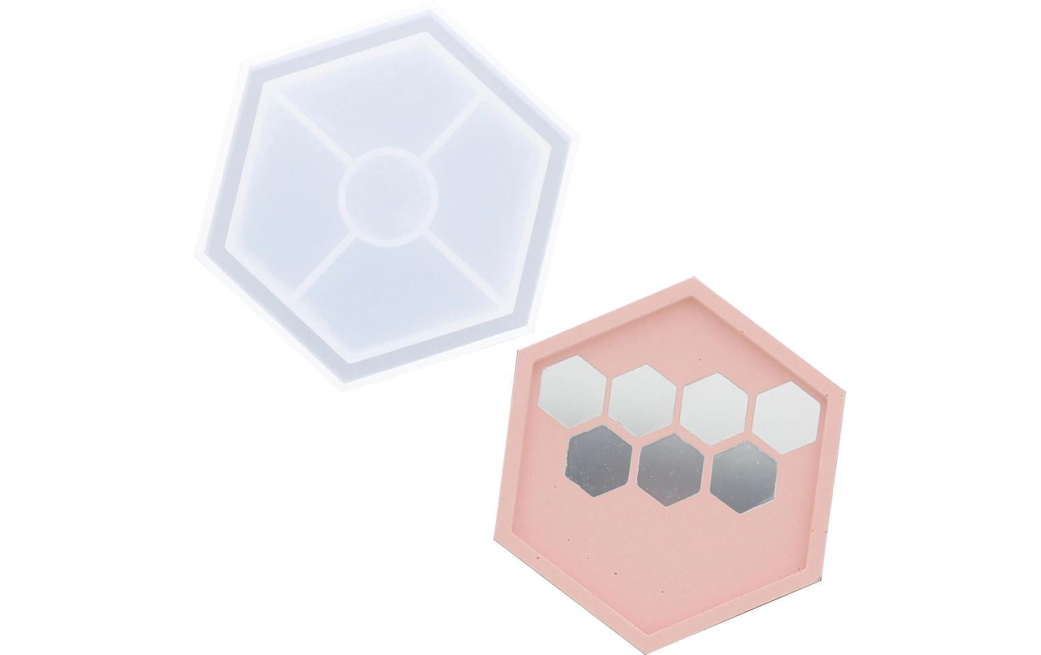 Jesmonite Giessform – Untersetzer Hexagon – Silikon – 115 × 100 mm