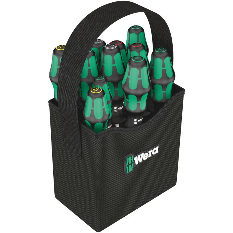 Wera Kraftform 2go – Multi-Bit-Schraubenzieher-Set PZ/SL, 11-teilig, Etui, 300