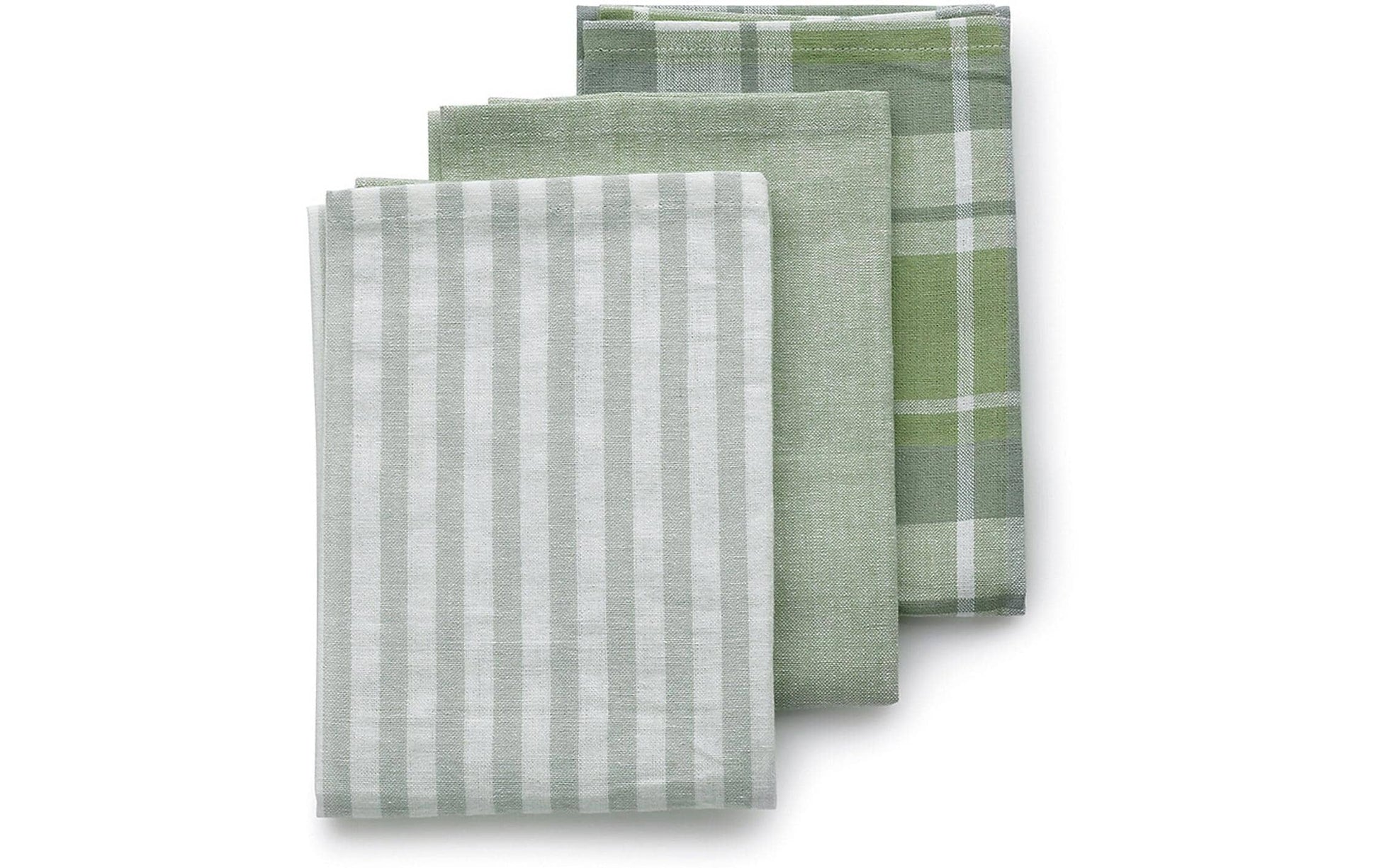 Kela Geschirrtuch Pasado – Olivgrün – 45 × 65 cm – Baumwolle – 3er-Set