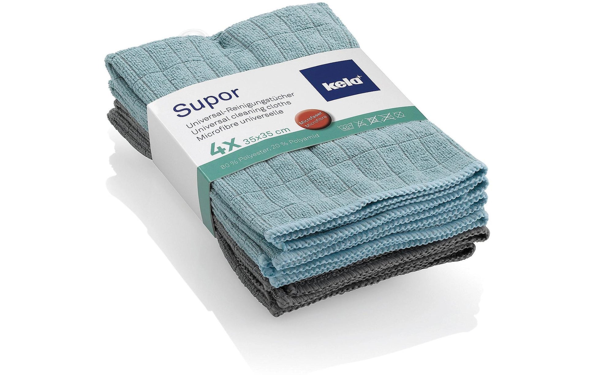Kela Mikrofaser-Tuch Supor – Mint – 35 × 35 cm – 4er-Set