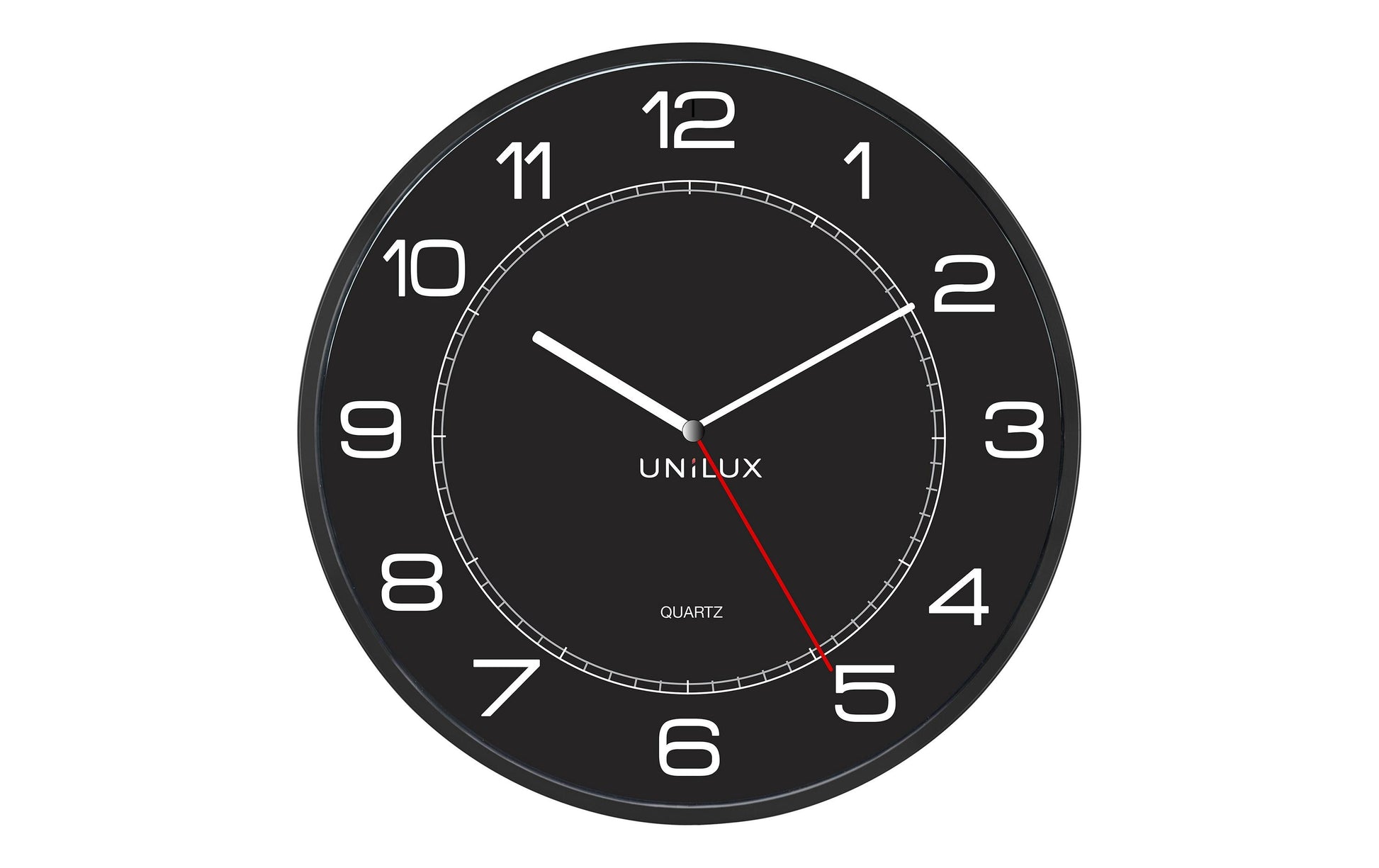 Unilux Wanduhr MEGA Schwarz – Rund