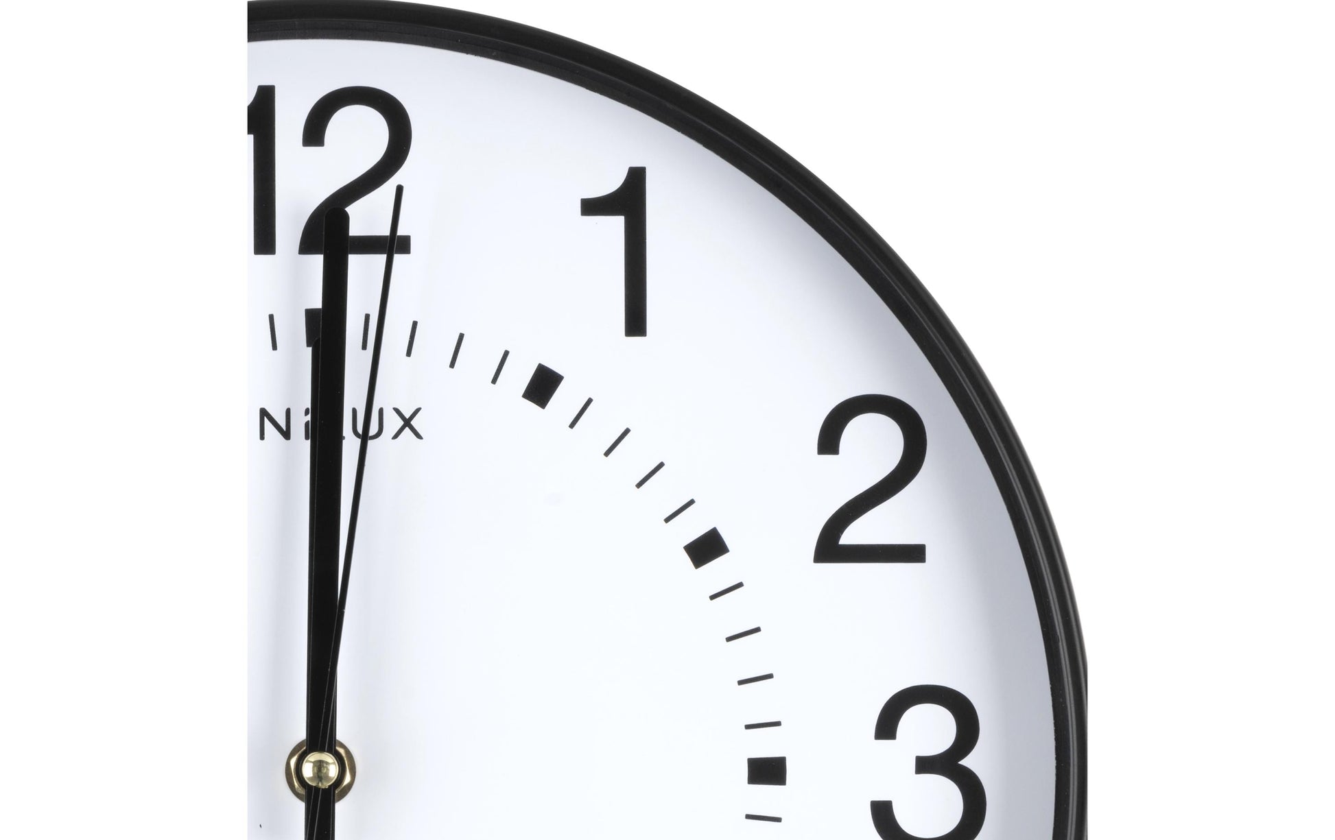 Unilux Wanduhr Wave – Funk – Ø 30 cm, Schwarz, Kunststoff, Geräuscharm