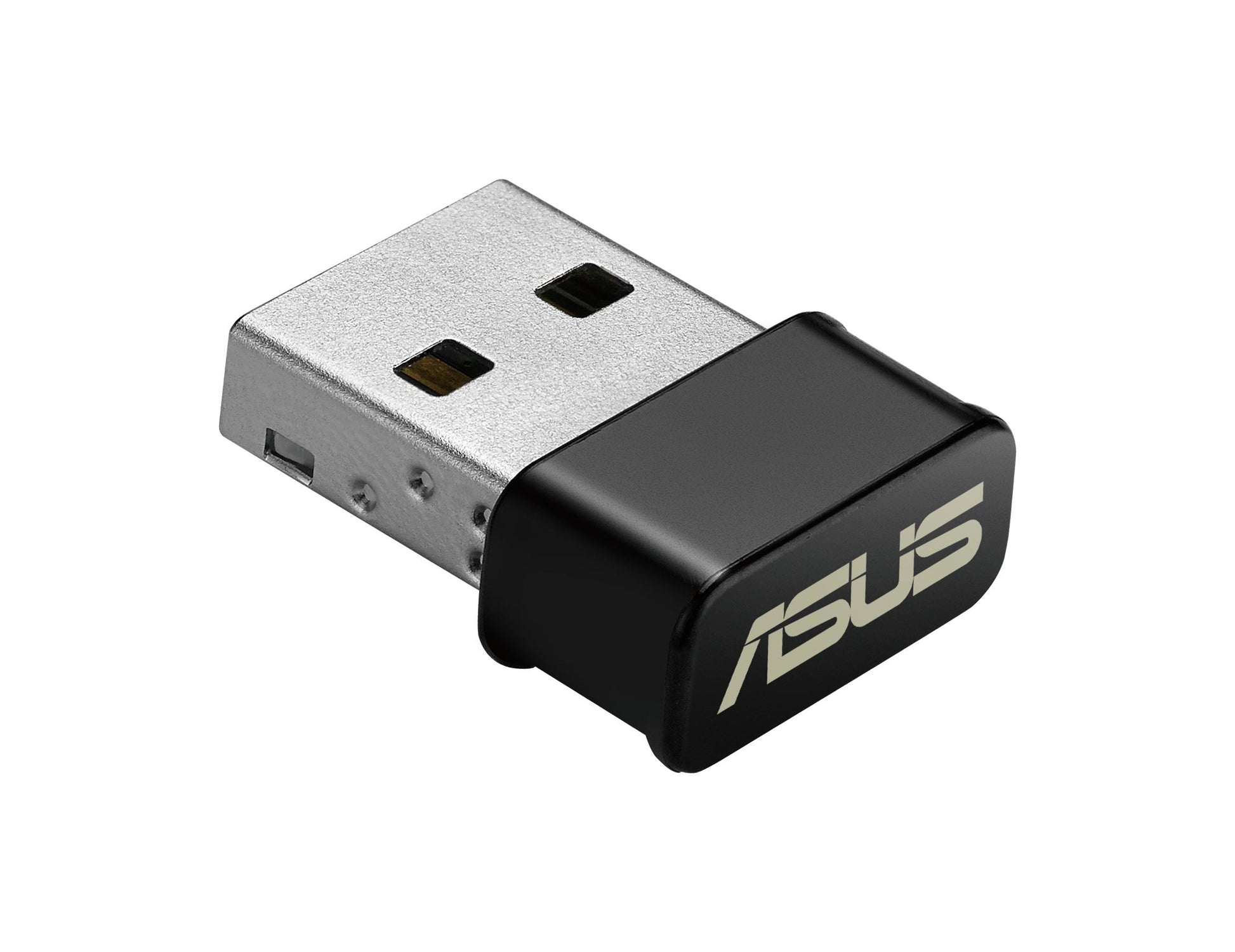 ASUS USB-AC53 USB-WLAN-Adapter – Wi-Fi 5 (802.11ac), Dual-Band, bis 867 Mbit/s – USB – Schwarz/Edelstahl