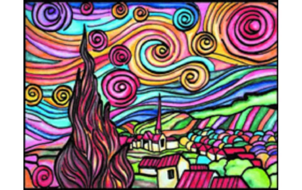 Tataruga Sternenhimmel Ausmalbild – A4 – 1 Seite