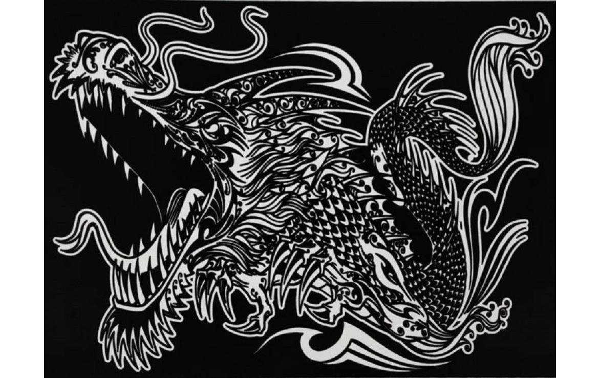 Tataruga Zeichenmappe – Drache – A4 (21 × 29,7 cm) – Samtmappe zum Ausmalen