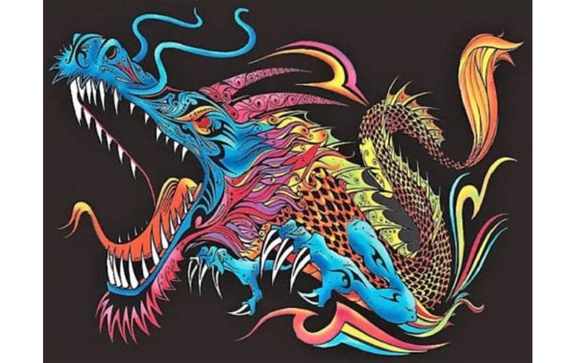 Tataruga Zeichenmappe – Drache – A4 (21 × 29,7 cm) – Samtmappe zum Ausmalen
