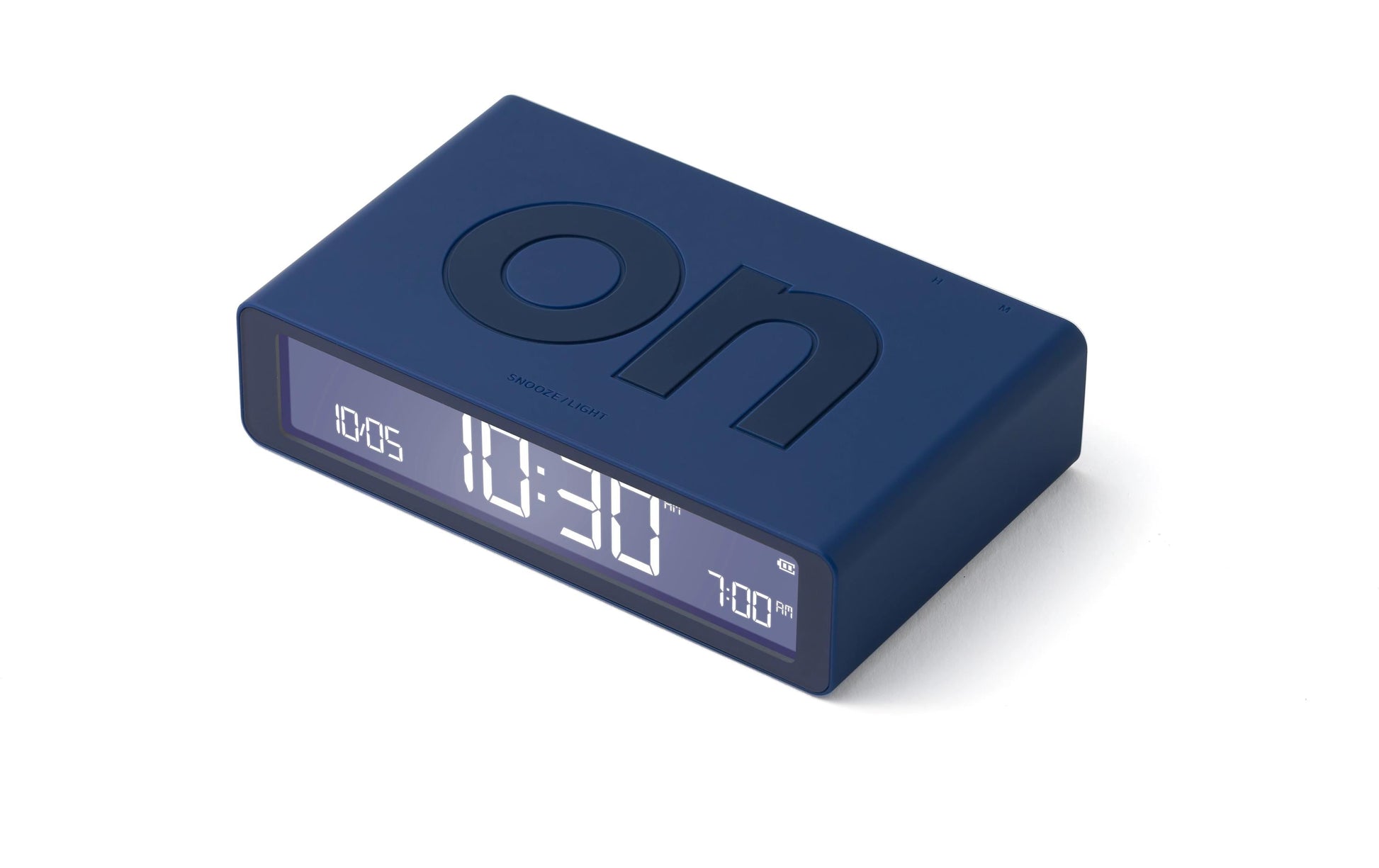 LEXON Wecker Flip Classic – digital – 10,4 × 2,6 × 6,5 cm, dunkelblau, Schlummerfunktion, USB-Ladeanschluss