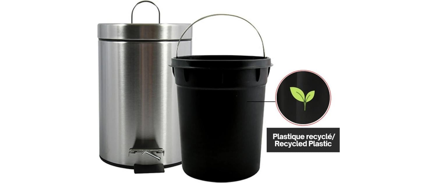 MSV Treteimer – 5 l – Edelstahl, rund