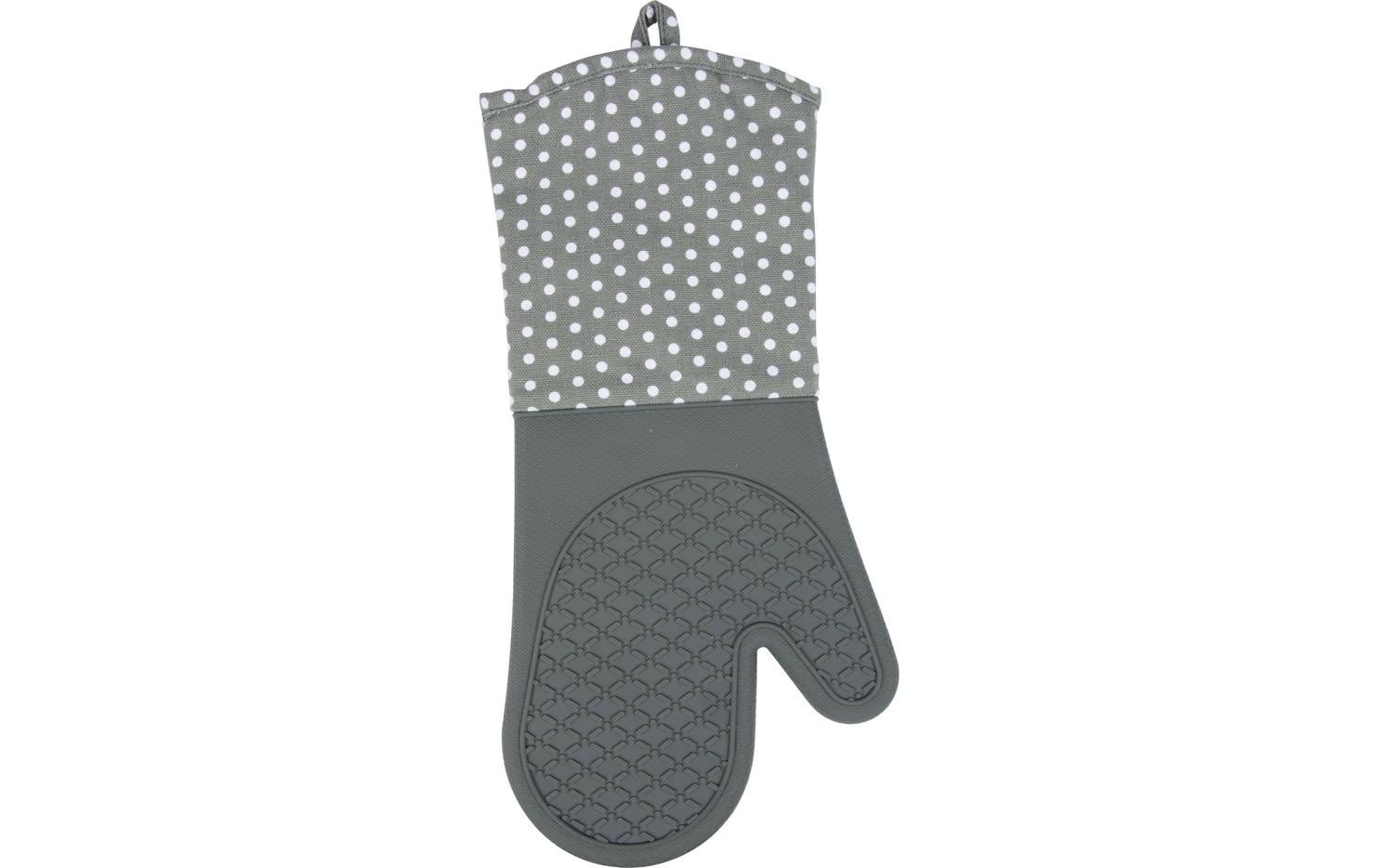 Wenko – Topfhandschuhe 18,5 × 37,5 cm, Baumwolle/Silikon, rutschfest, 2er-Set, Grau